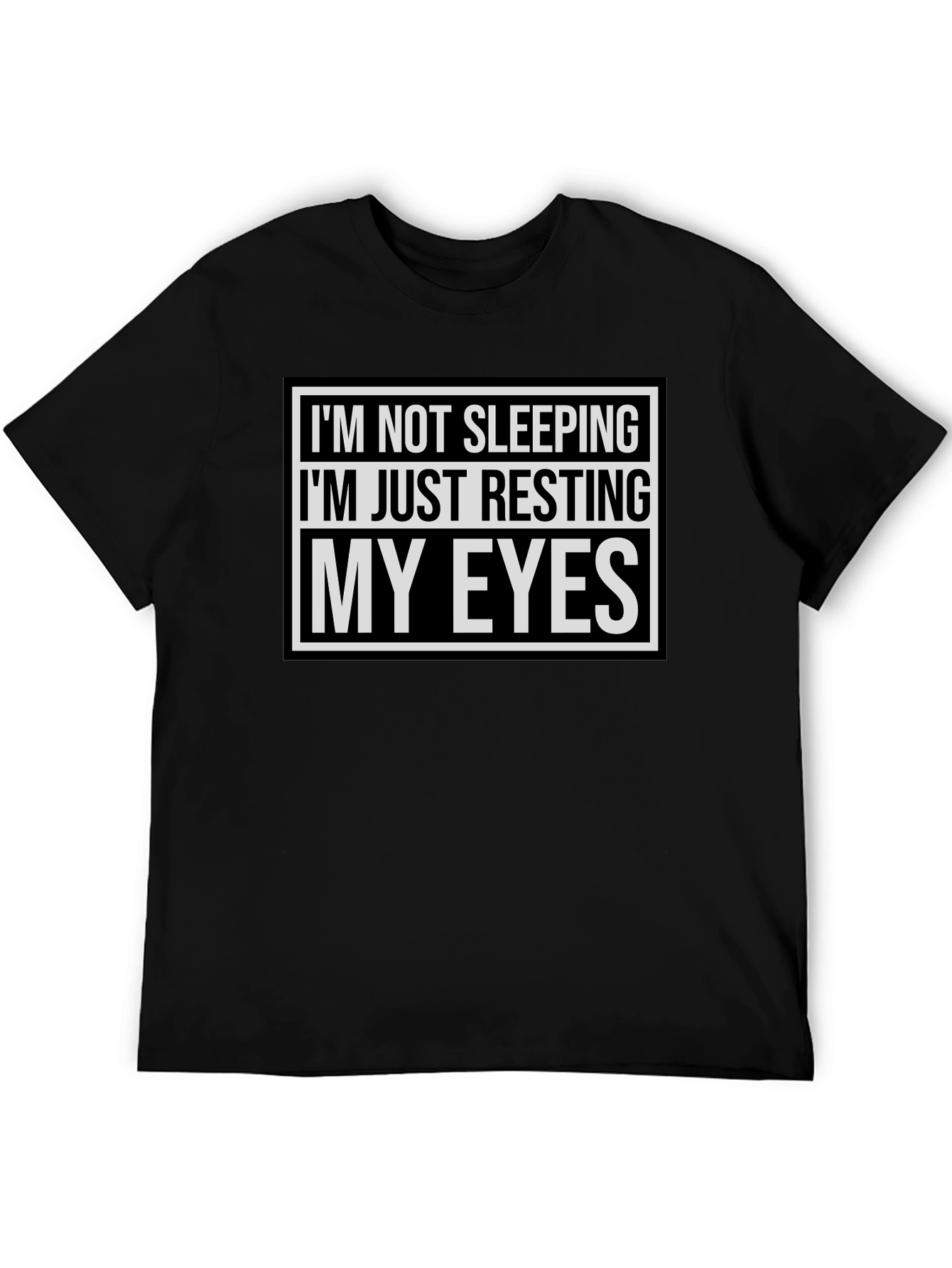 Black Resting My Eyes Funny T-Shirt - Black view 5