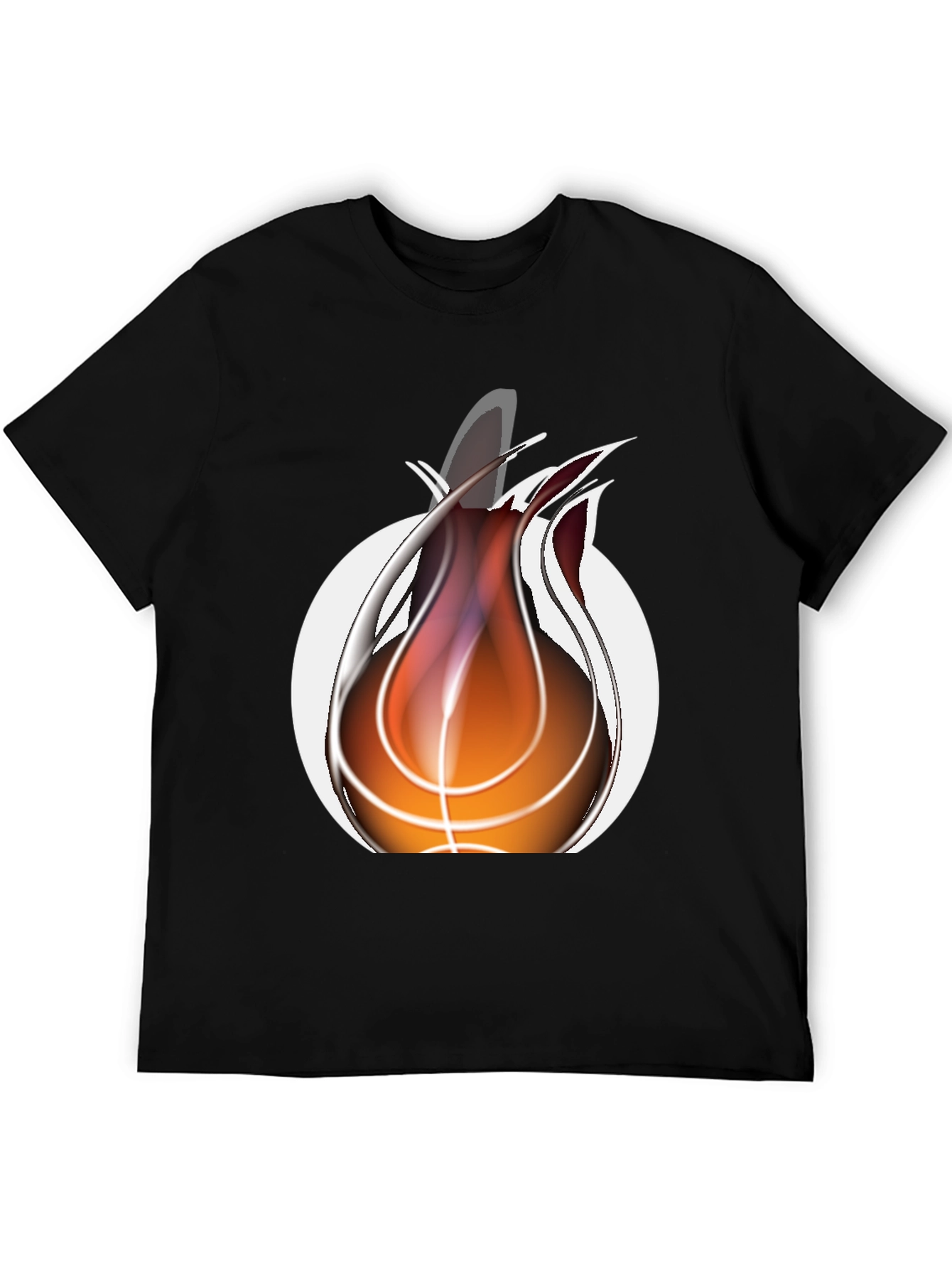 Black Fiery Basketball Graphic Tee - Cool Sportswear view 5