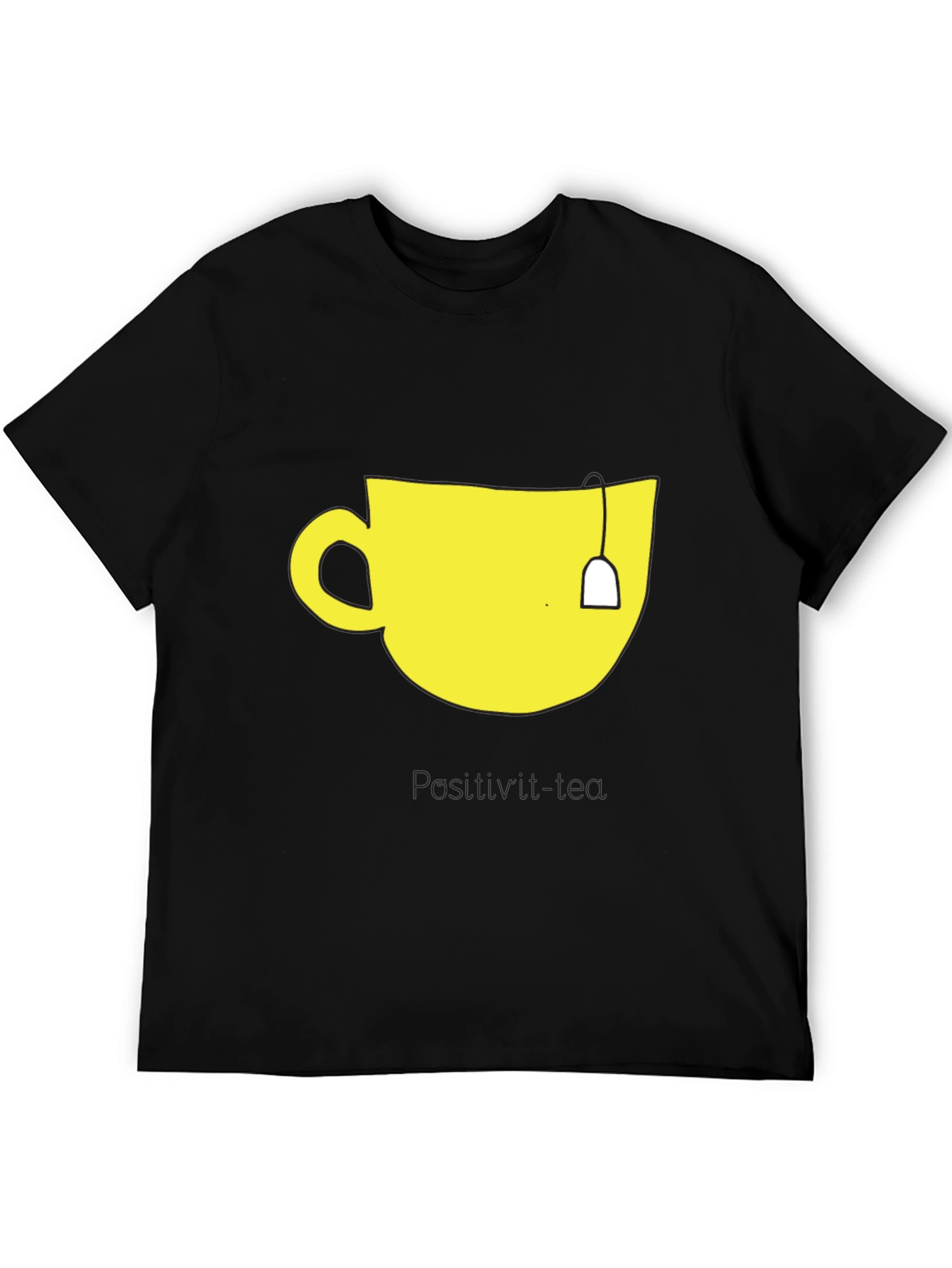 Black Teacup Graphic Tee - Men's Black Cotton T-Shirt view 5
