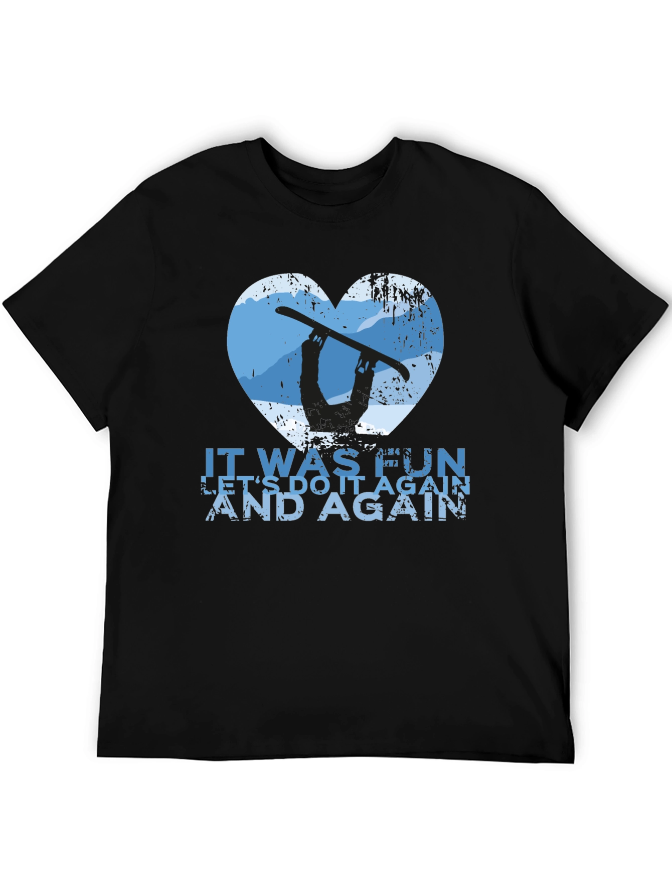 Black Snowboarder Heart Graphic Tee - Let's Do It Again! view 5