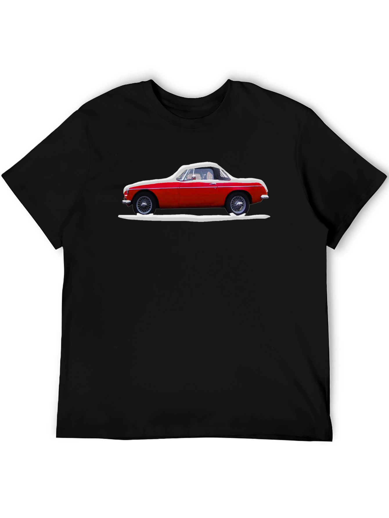 Black Classic Red Car Graphic Tee - Stylish Black T-Shirt view 5