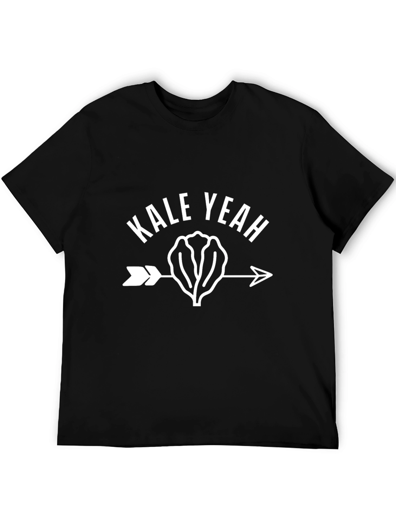 Black Kale Yeah Arrow Graphic Tee - Unisex Black T-Shirt view 5
