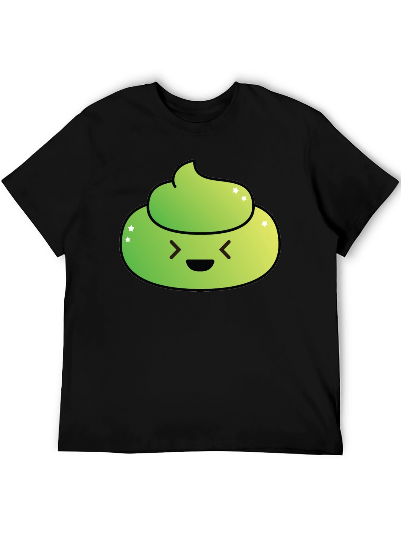 Black Green Emoji Poop T-Shirt - Funny Graphic Tee view 5