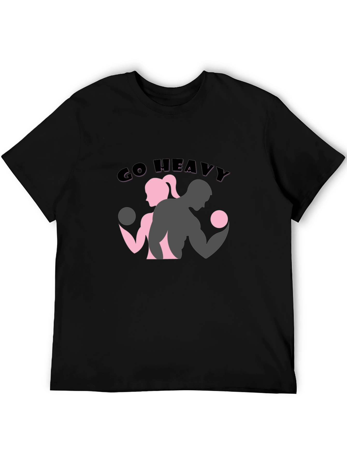 Black Go Heavy Unisex Black T-Shirt view 5