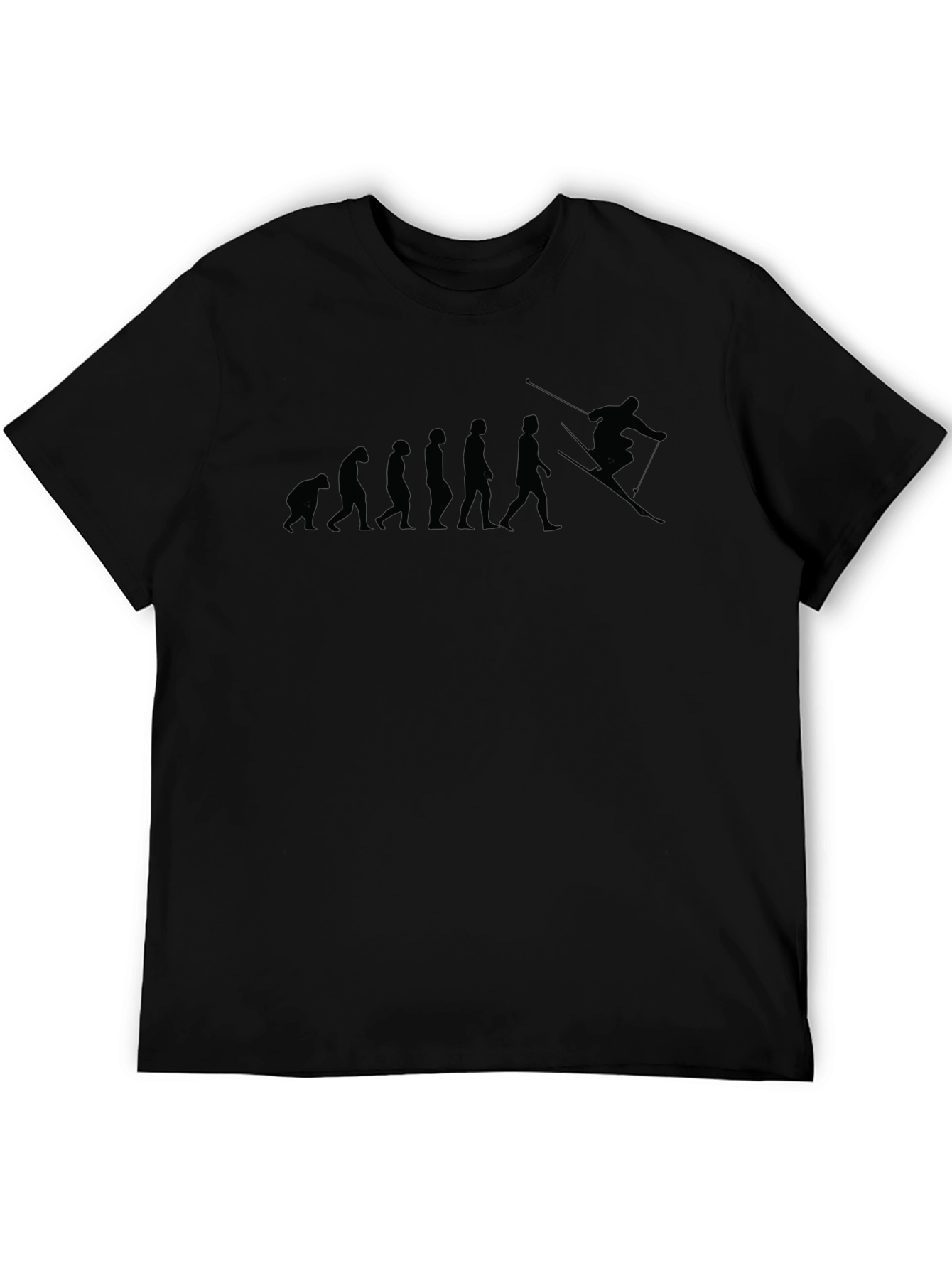 Black Evolution of Skiing Black T-Shirt view 5