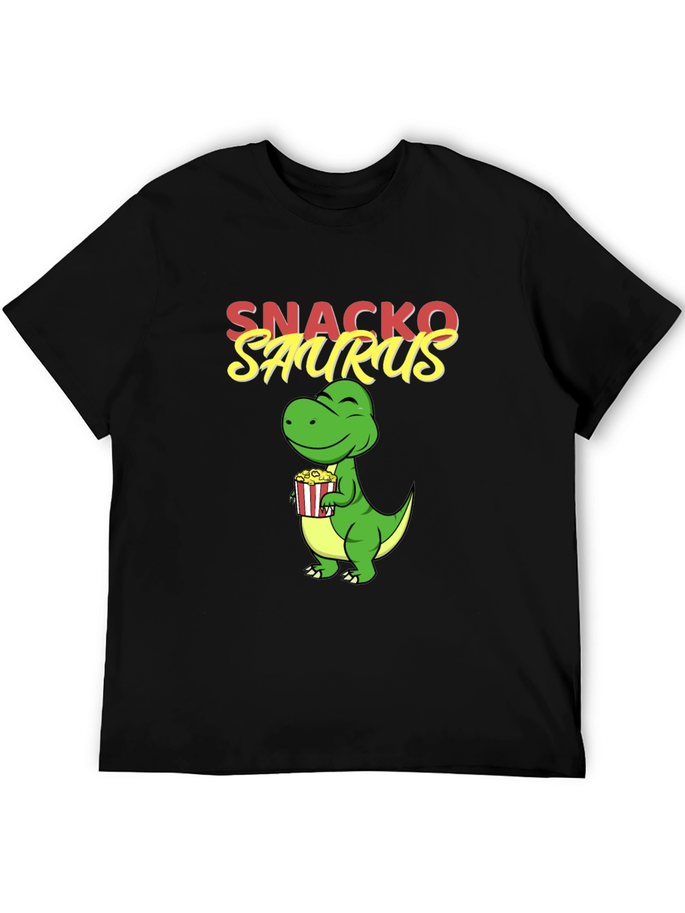 Black Snackosaurus Graphic Tee - Fun Dinosaur T-Shirt view 5