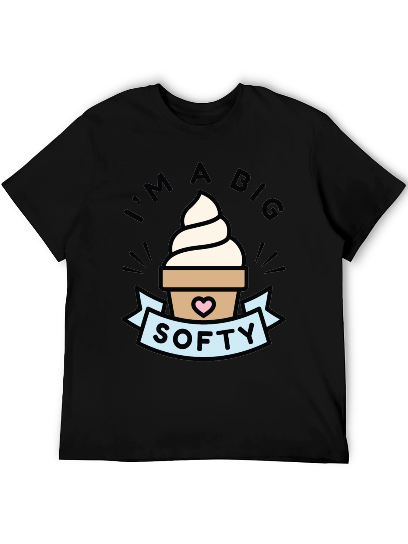 Black I'm a Big Softy Graphic Tee view 5