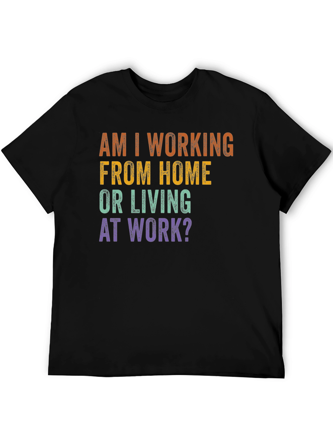 Black Working From Home T-Shirt view 5