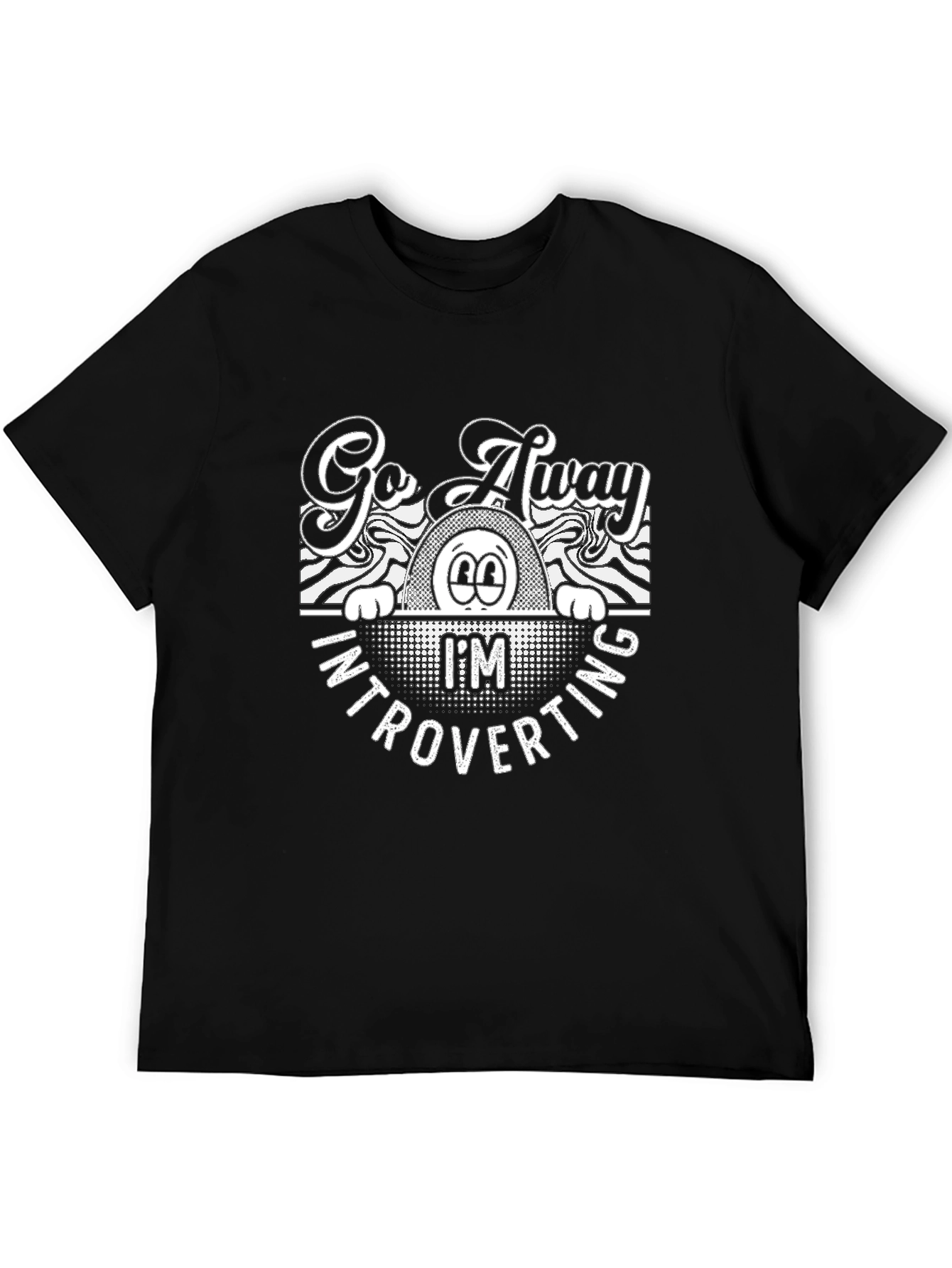 Black Introverting Graphic Tee - Go Away I'm Introverting view 5