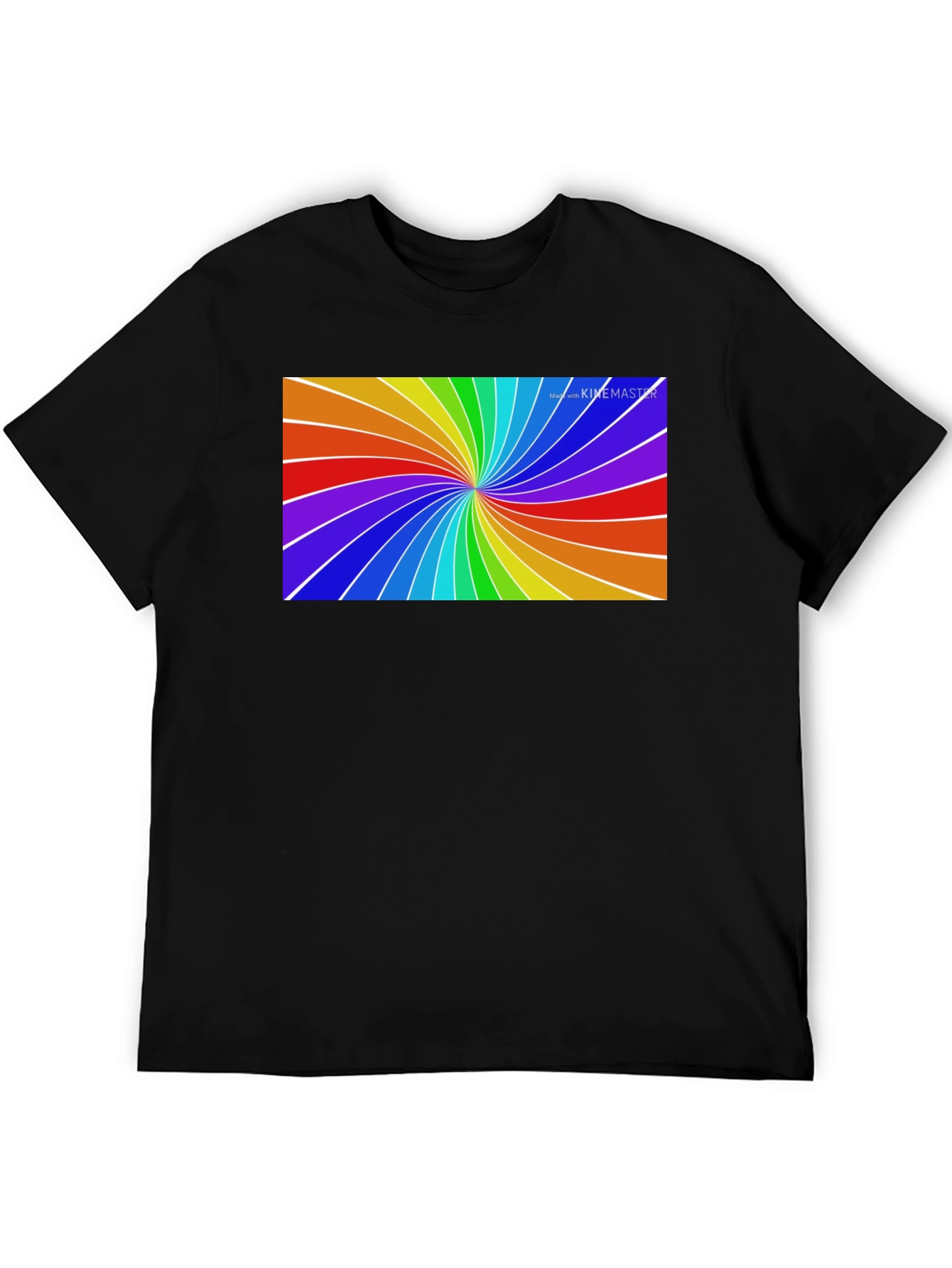 Black Rainbow Swirl Tee - Vivid Graphic Print view 5