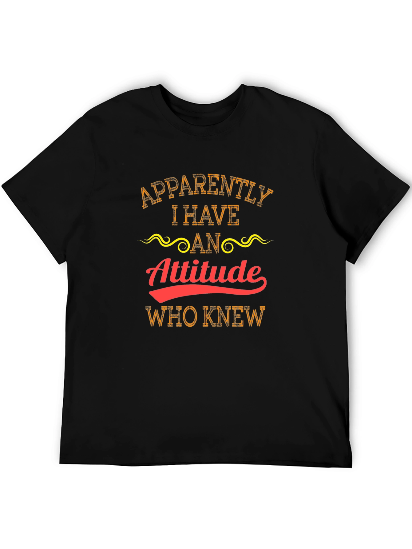 Black Attitude T-Shirt - Funny Graphic Tee view 5