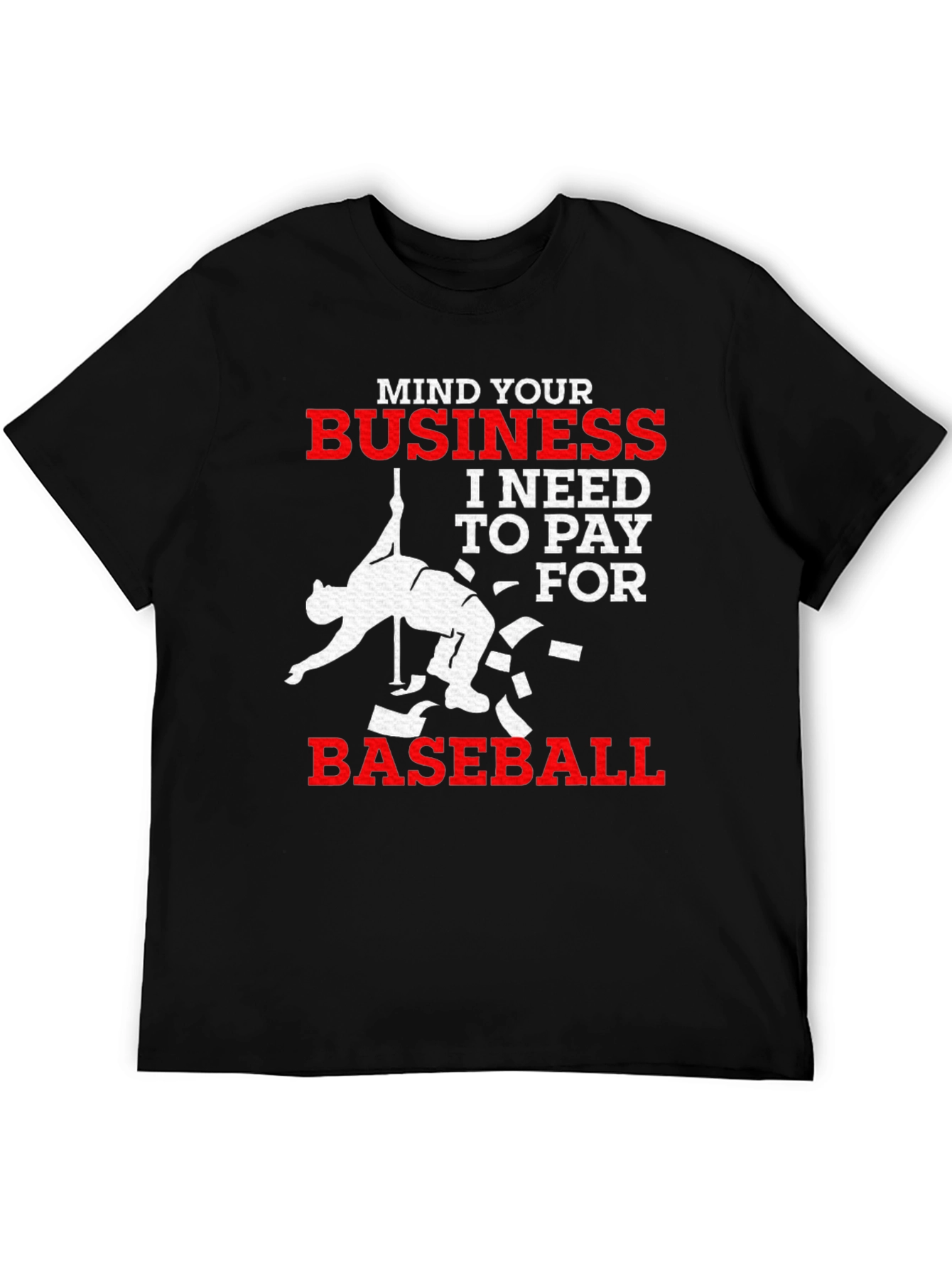Black Mind Your Business Baseball T-Shirt view 5