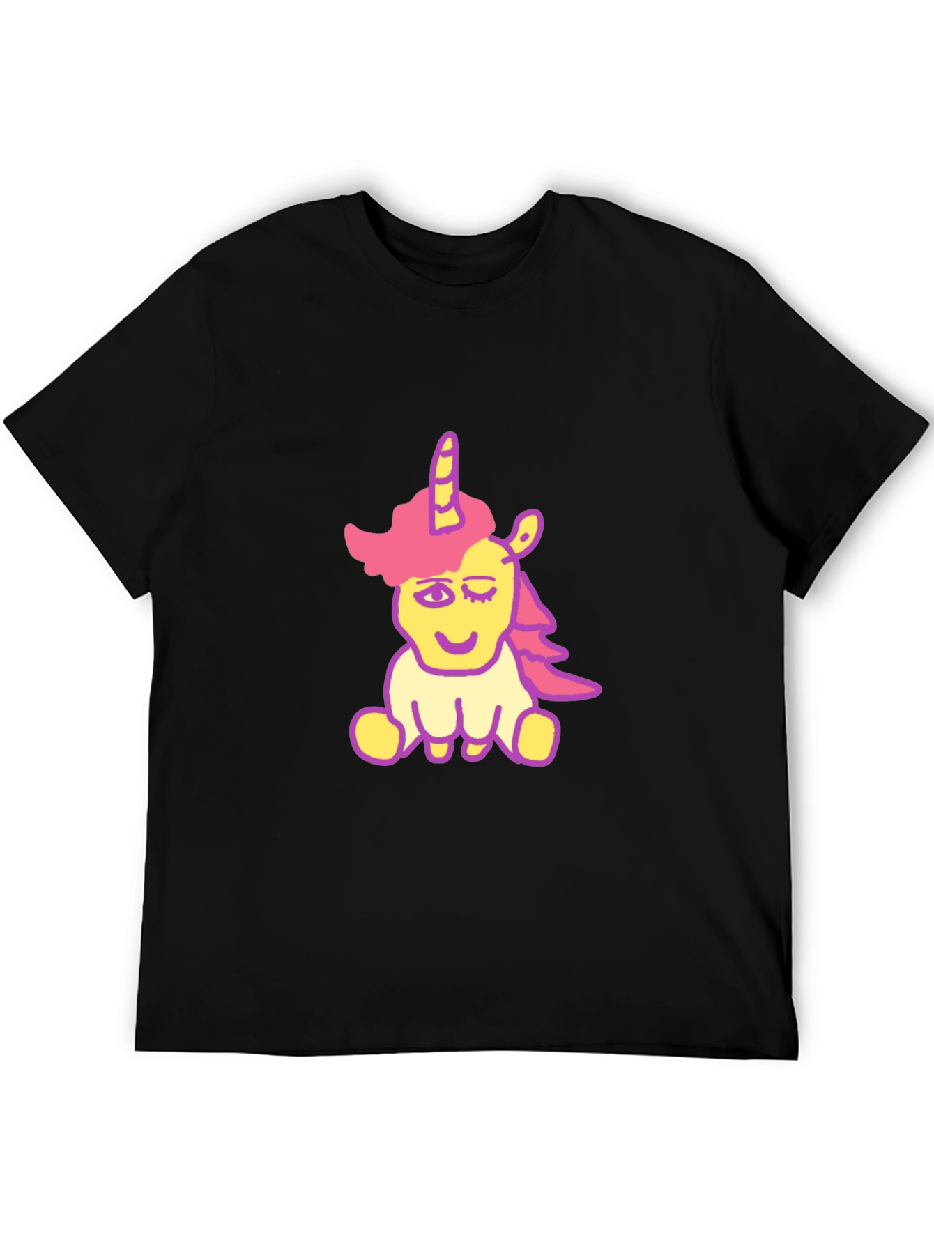 Black Unicorn Graphic Print T-Shirt view 5