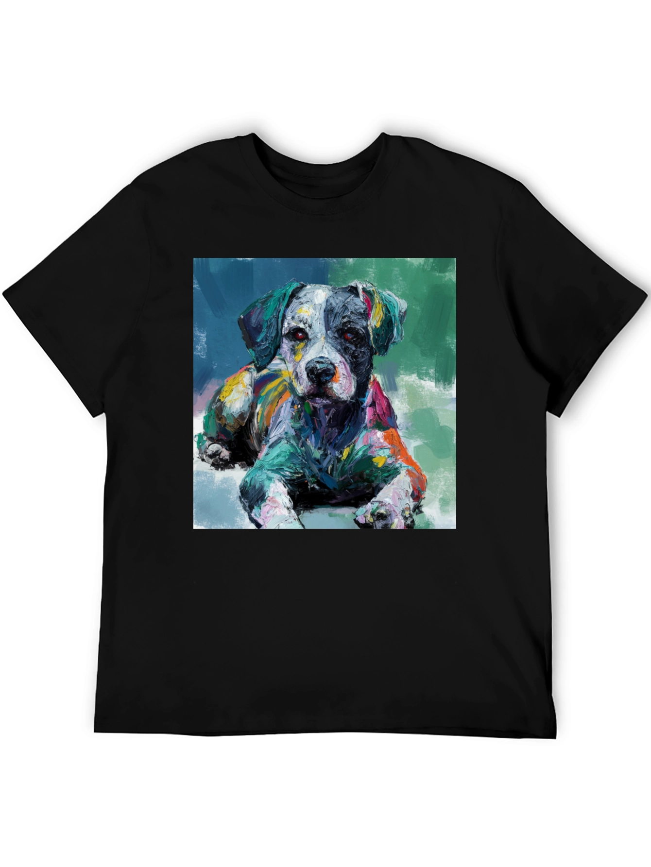 Black Dog Painting Black T-Shirt view 5