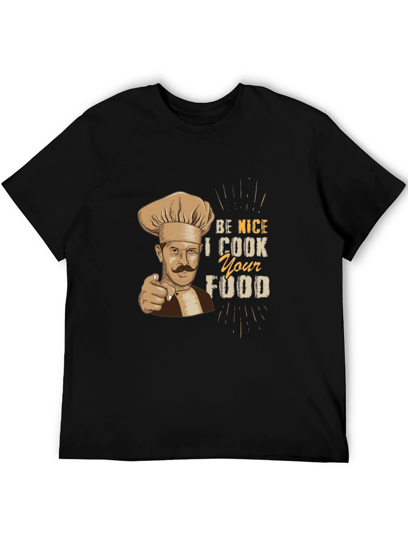Black Be Nice I Cook Your Food Graphic Tee view 5