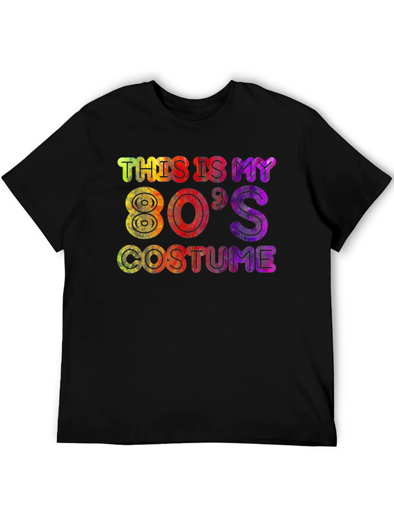 Black 80's Costume T-Shirt - Retro Party Tee view 5