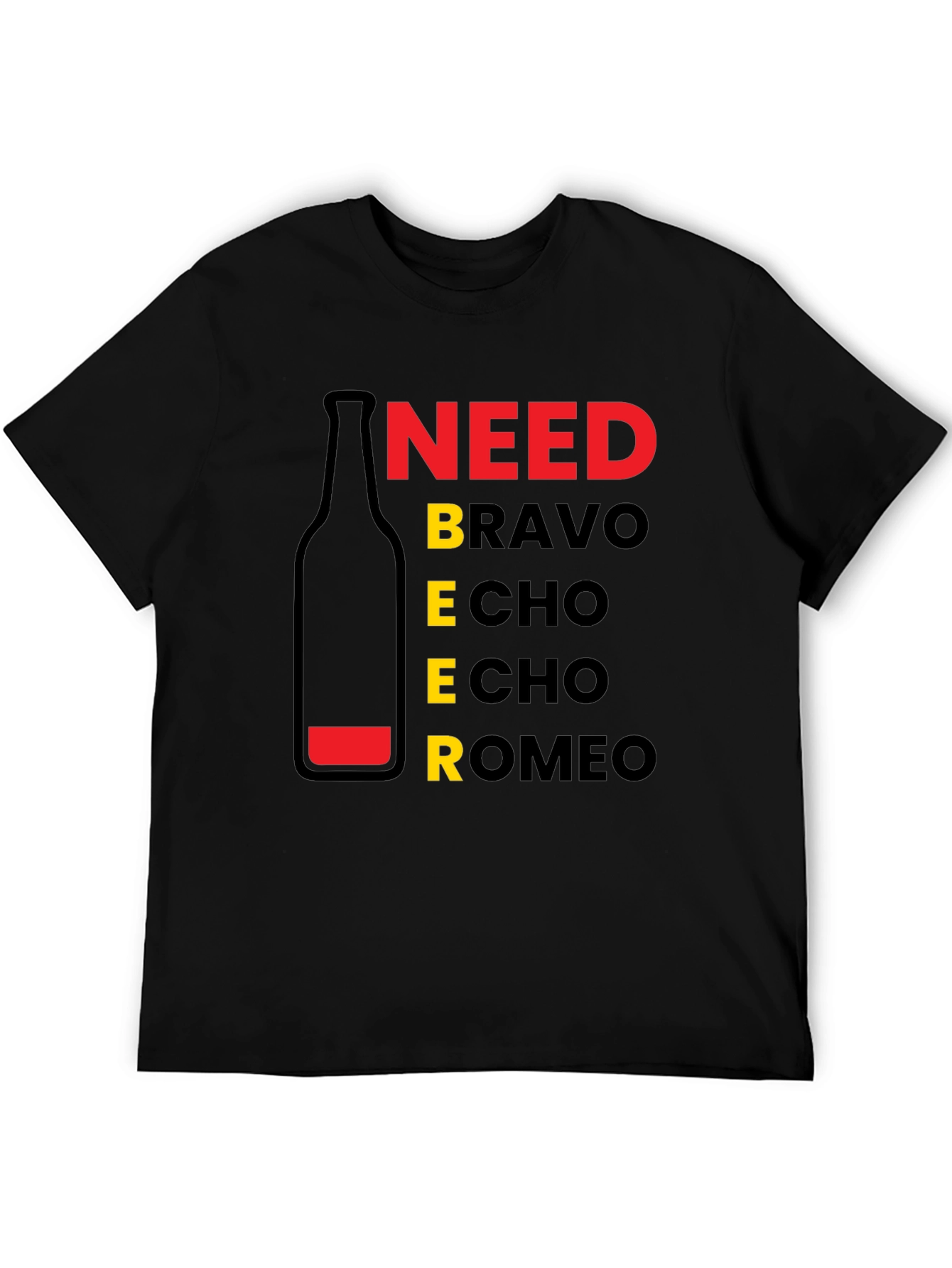 Black Need Beer T-Shirt - Funny Graphic Tee view 5