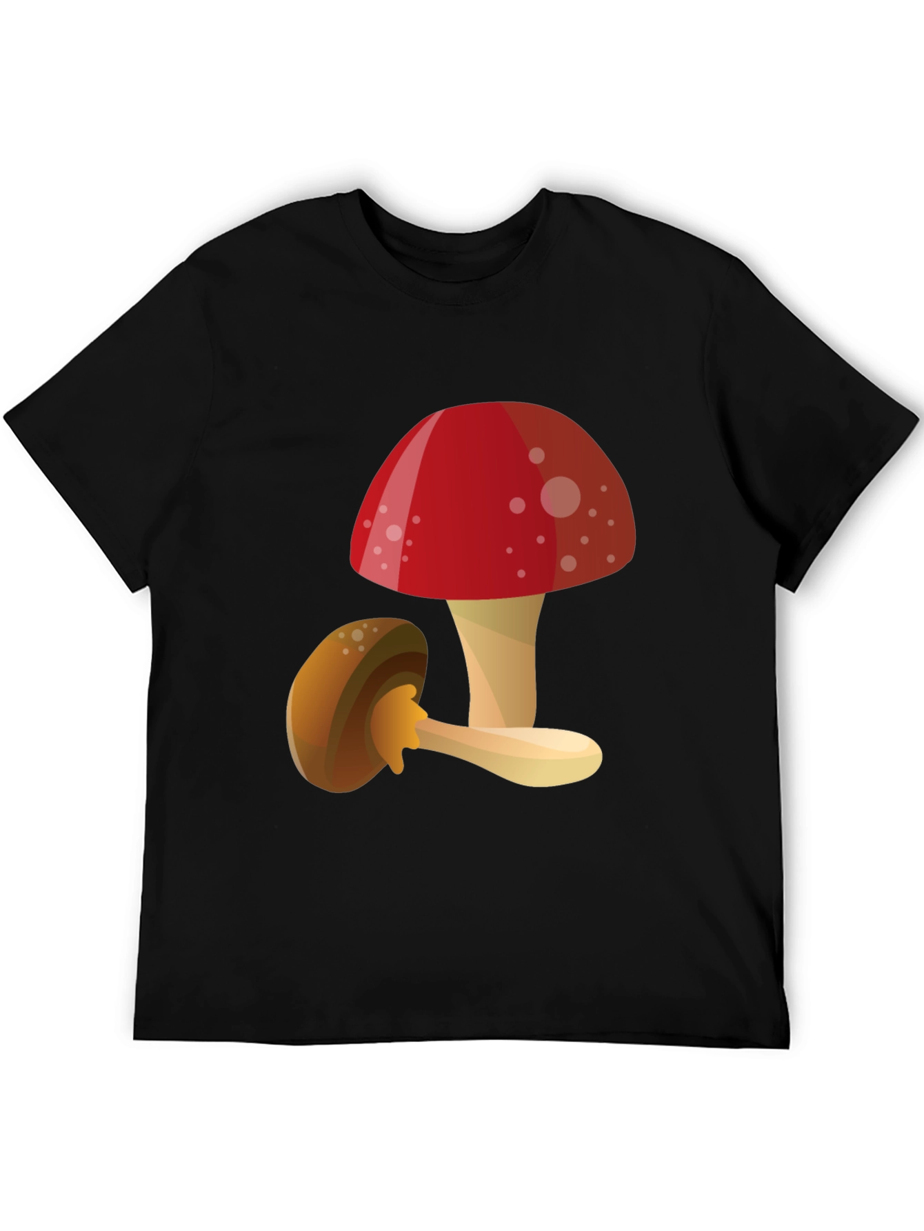 Black Mushroom Graphic T-Shirt - Funky Casual Tee view 5