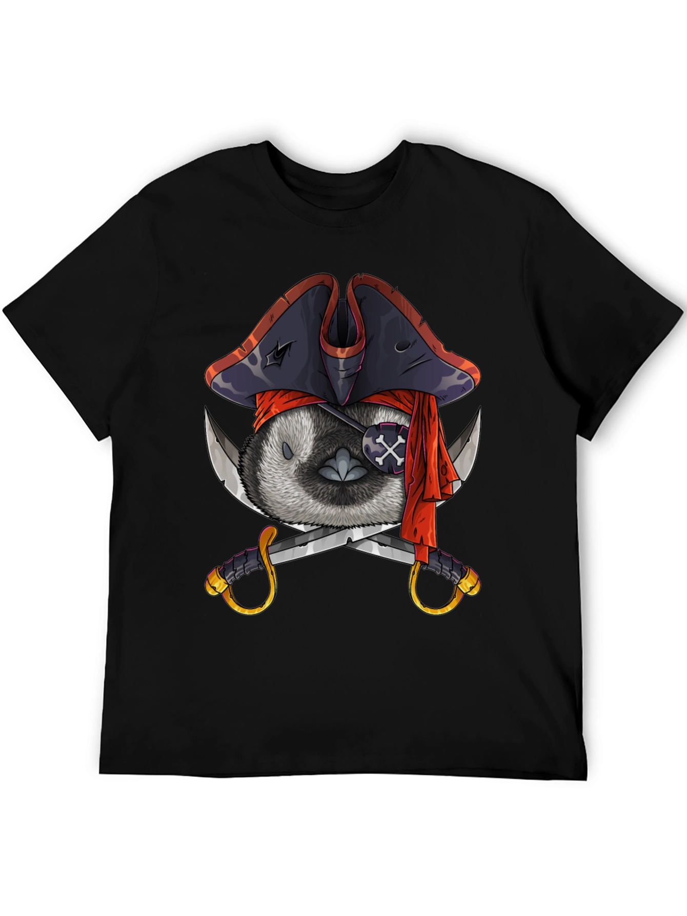 Black Pirate Raccoon Graphic T-Shirt view 5