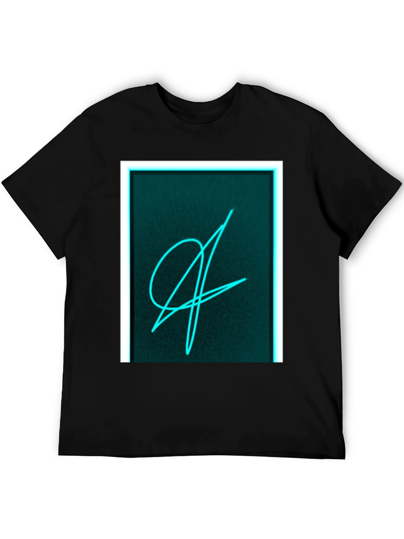 Black Neon Scribble Graphic Black T-Shirt view 5