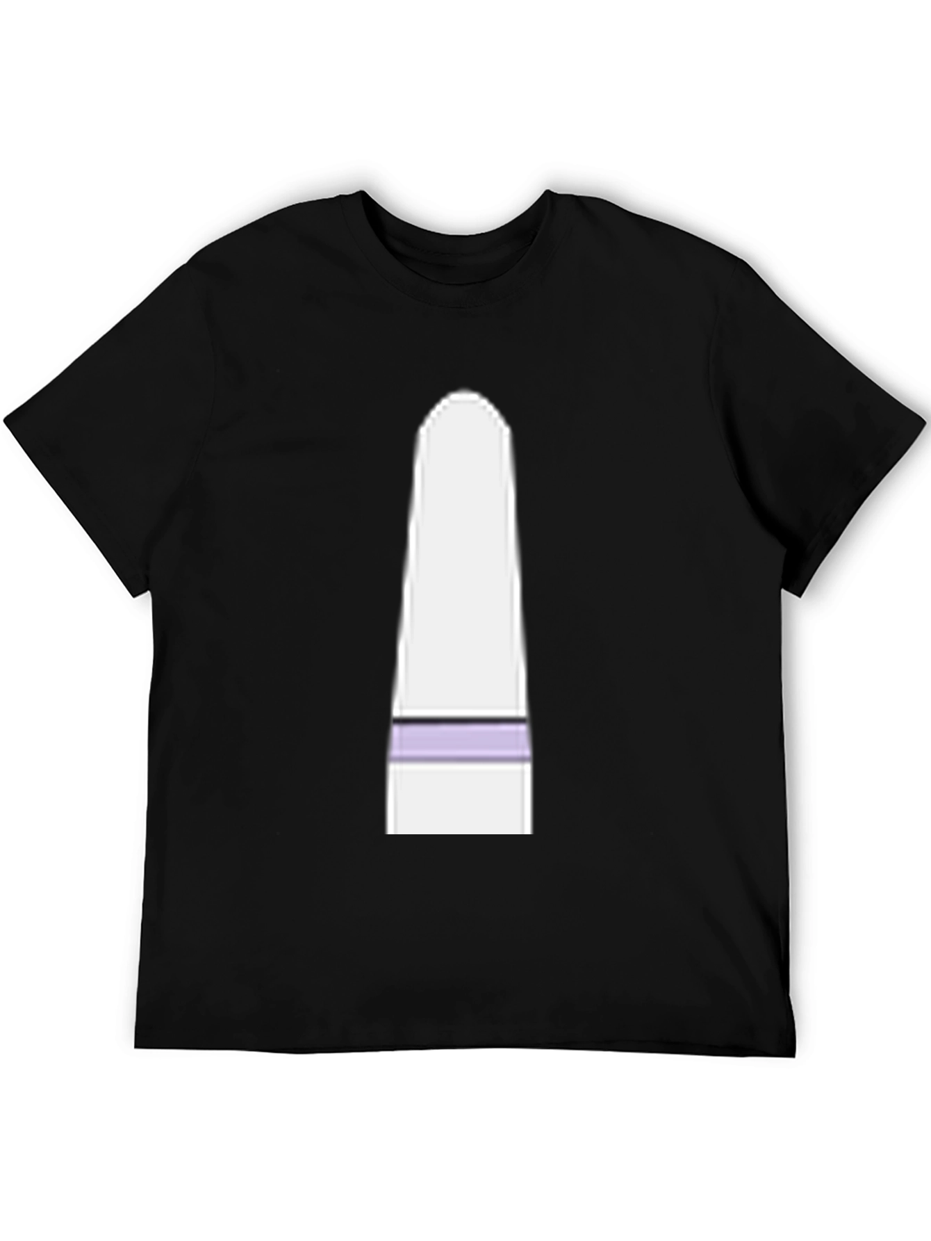 Black Men's Black T-Shirt with Funny Cartoon Character Graphic view 5