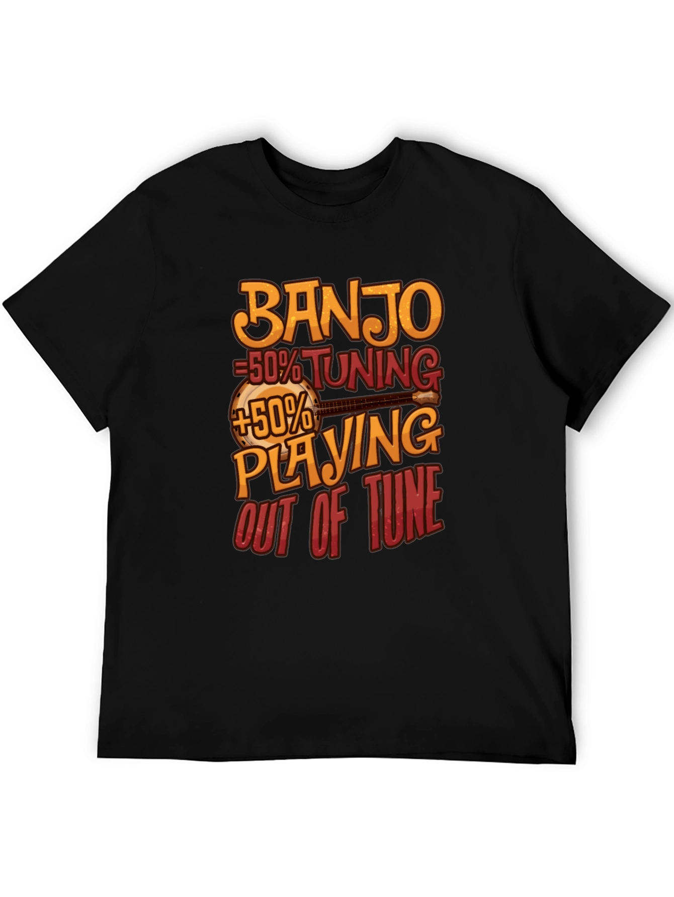 Black Banjo Tuning Playing Funny Musician T-Shirt view 5
