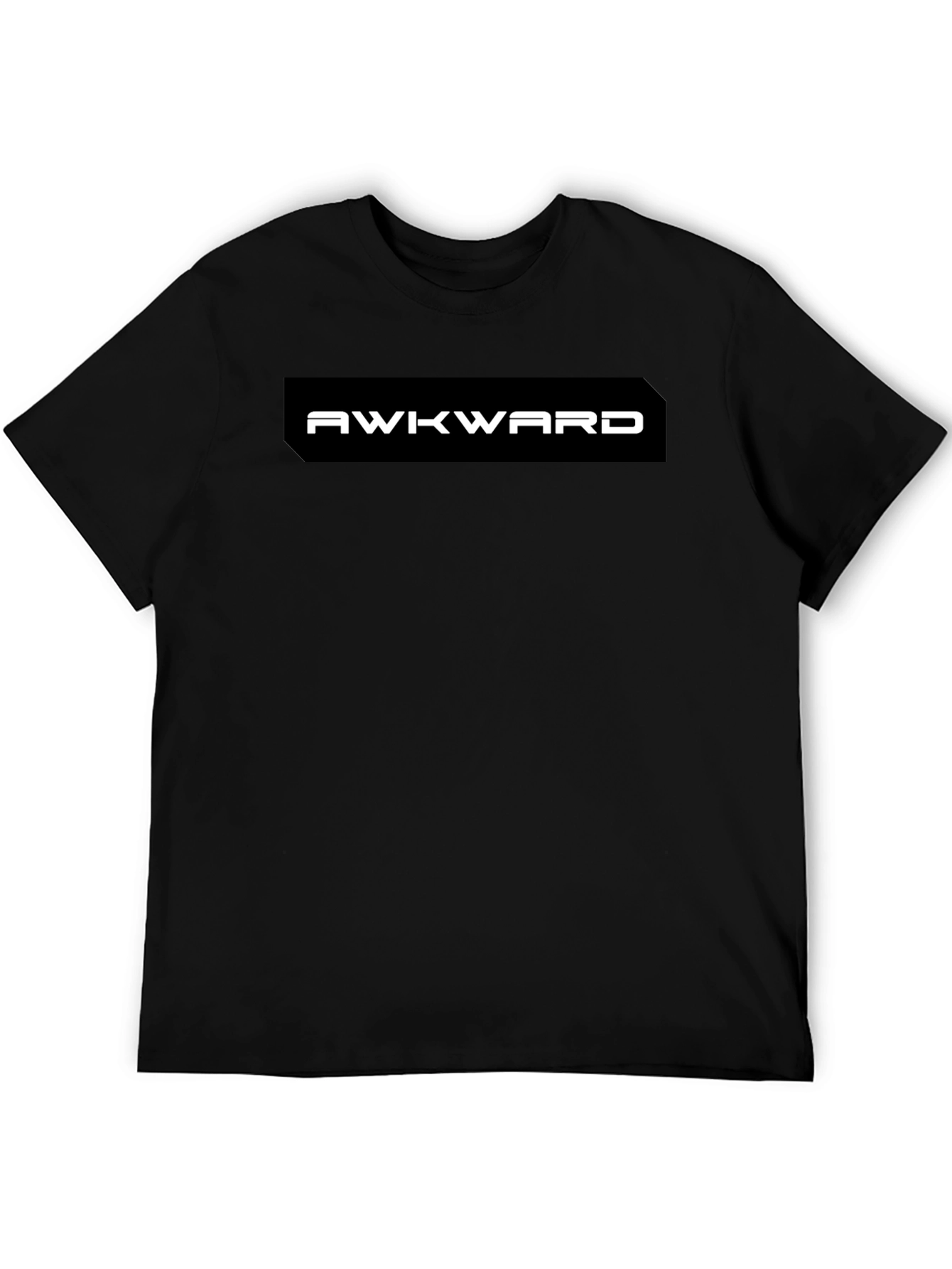 Black Awkward Graphic Tee - Black Casual T-Shirt view 5