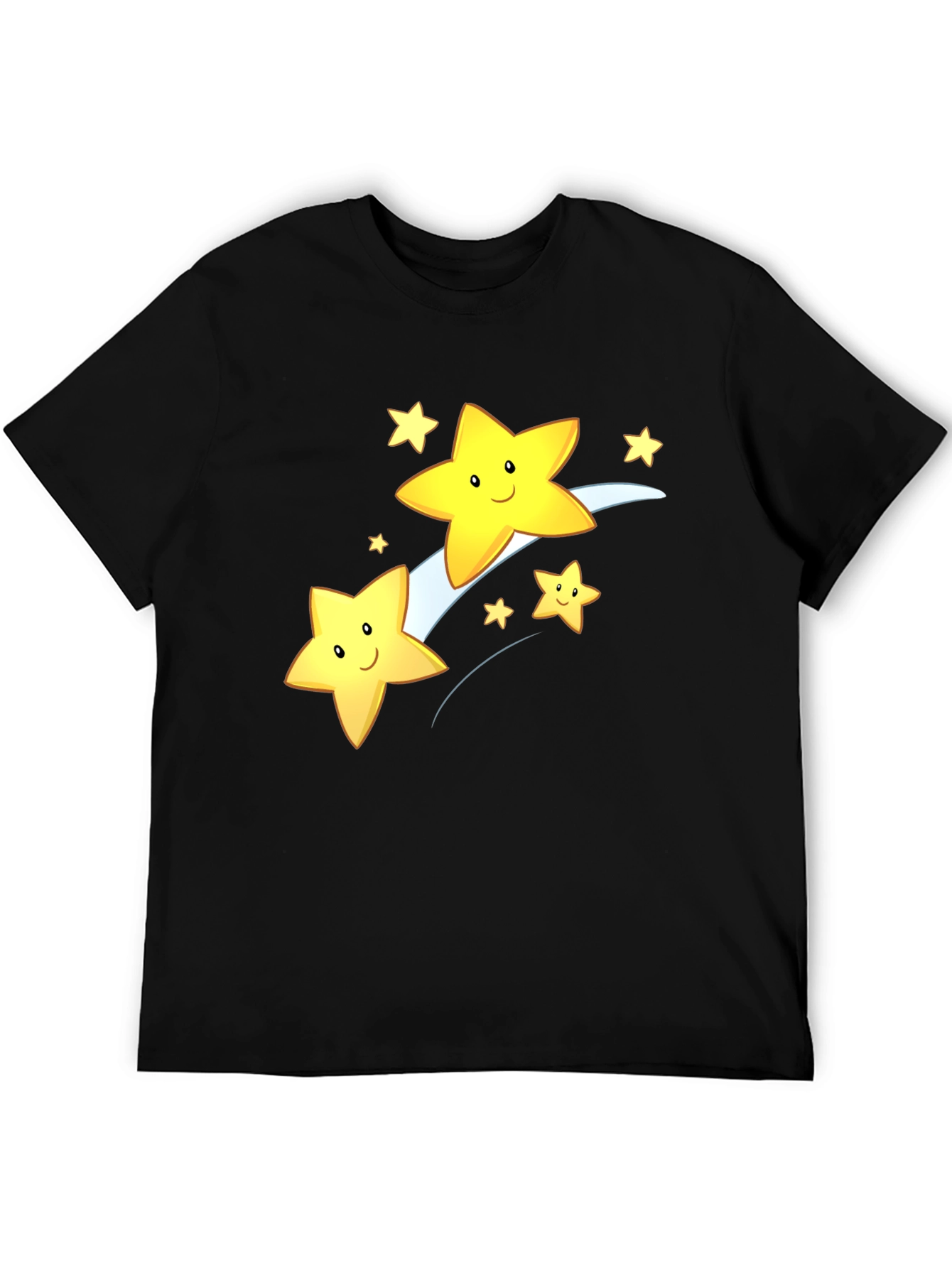 Black Shooting Star Graphic Tee - Black Cotton Blend view 5