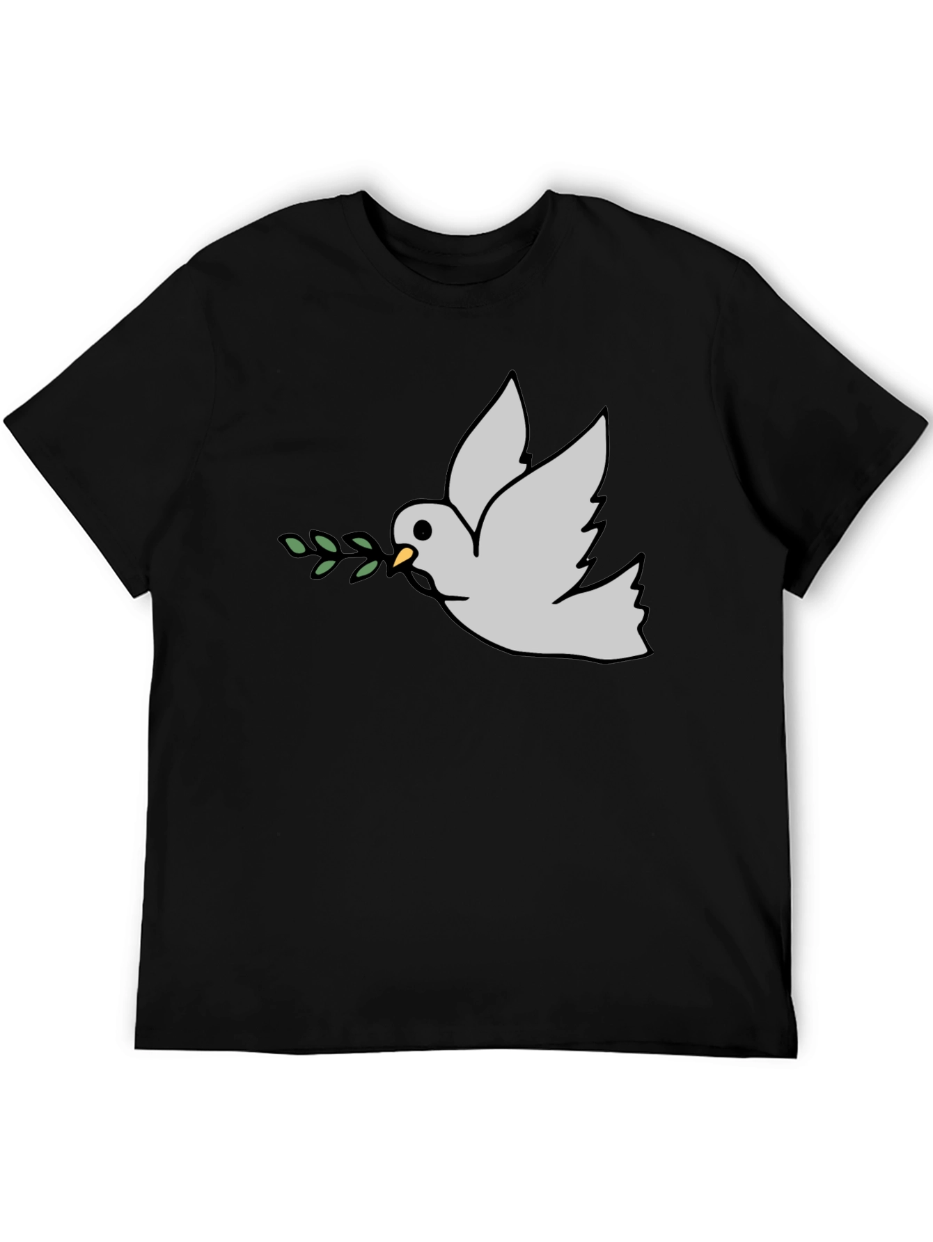 Black Peace Dove Graphic Tee - Black Casual T-Shirt view 5