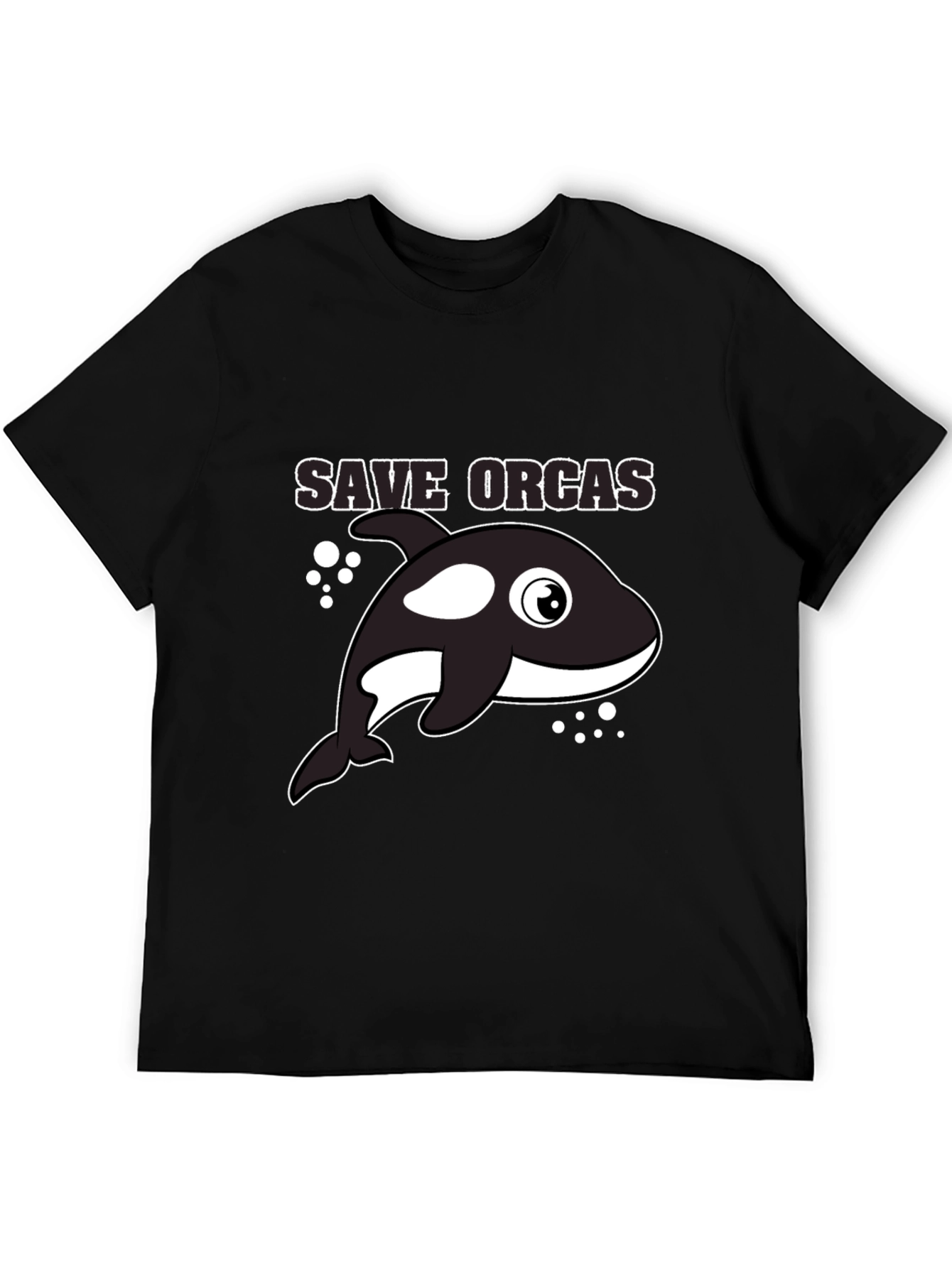 Black Save Orcas Black T-Shirt view 5