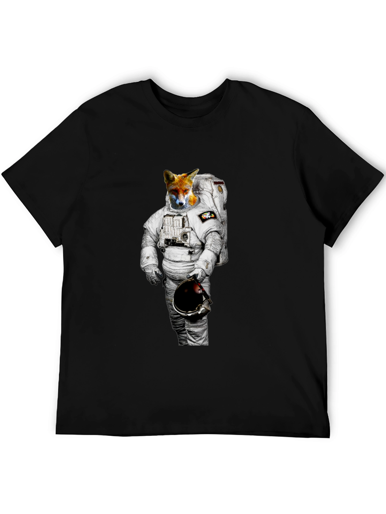 Black Fox Astronaut Graphic Tee - Mens Black T-Shirt view 5