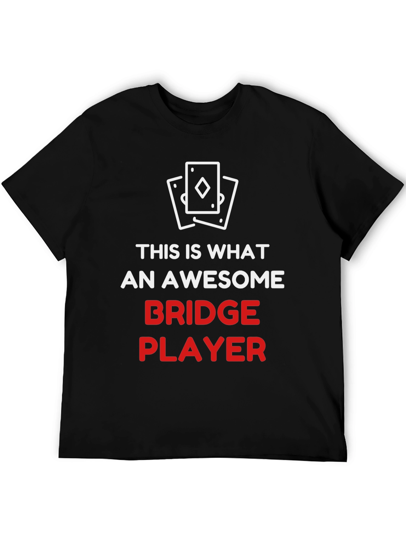 Black Awesome Bridge Player T-Shirt view 5