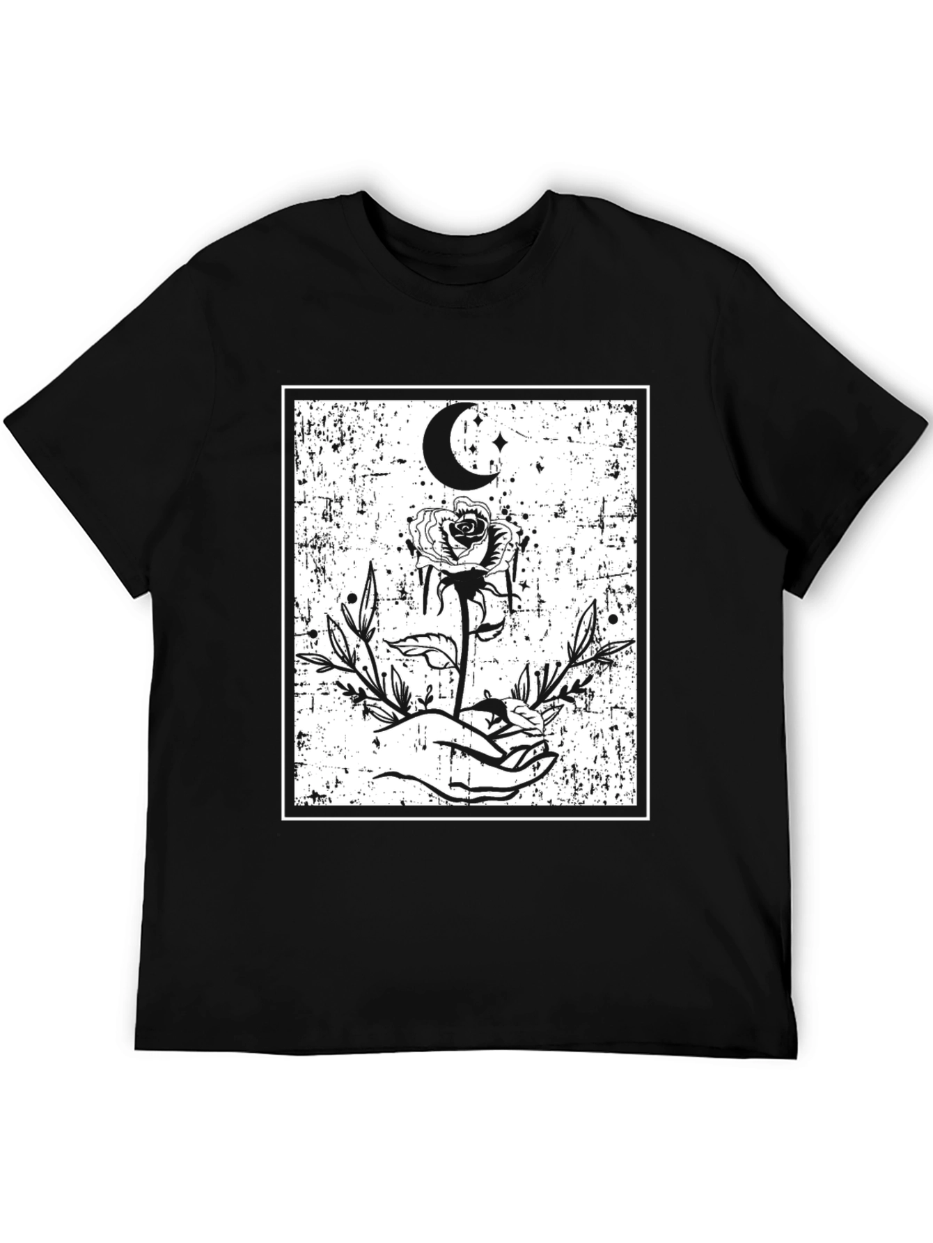 Black Mystic Rose Graphic Tee - Black view 5