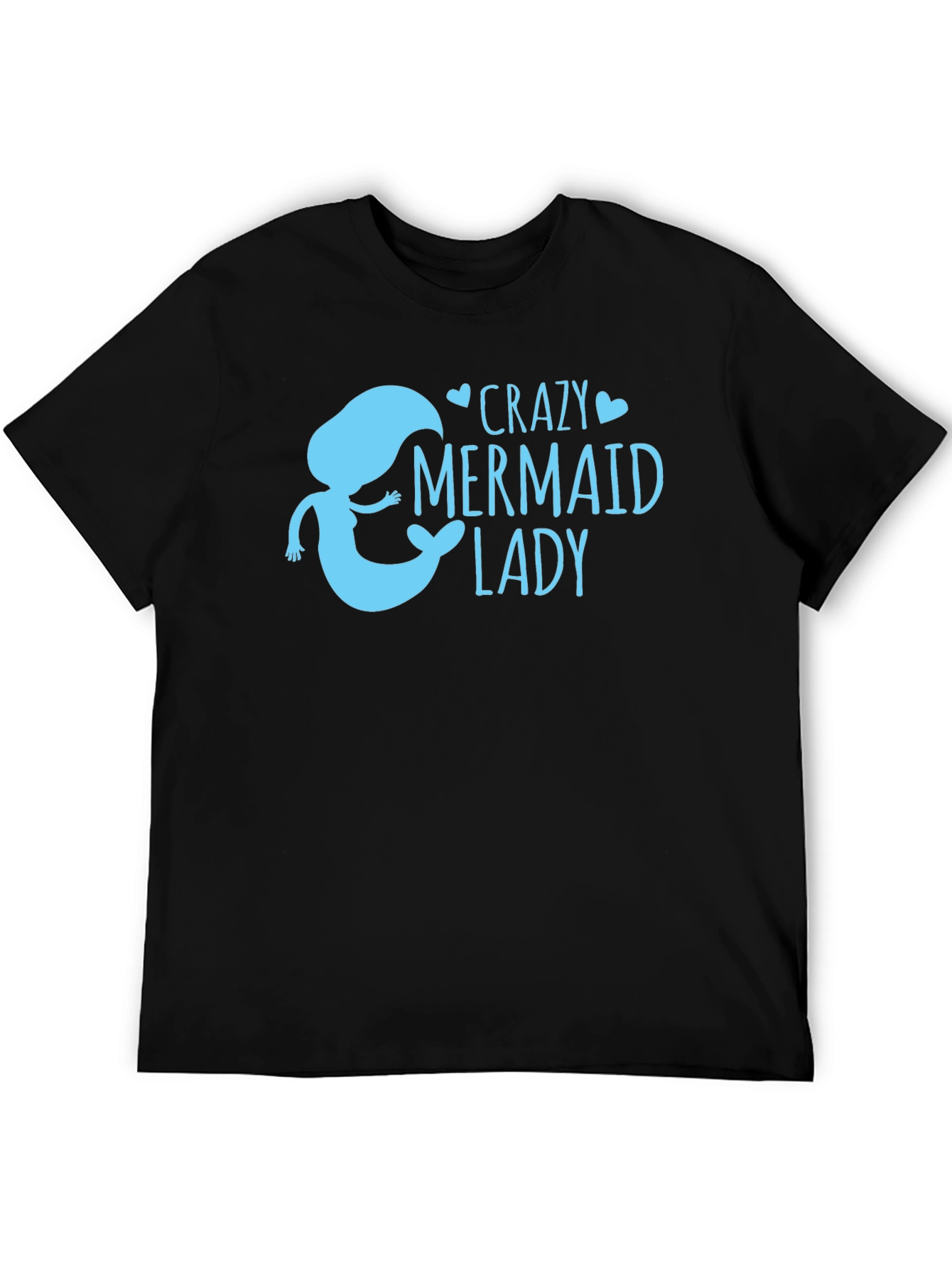 Black Crazy Mermaid Lady T-Shirt view 5