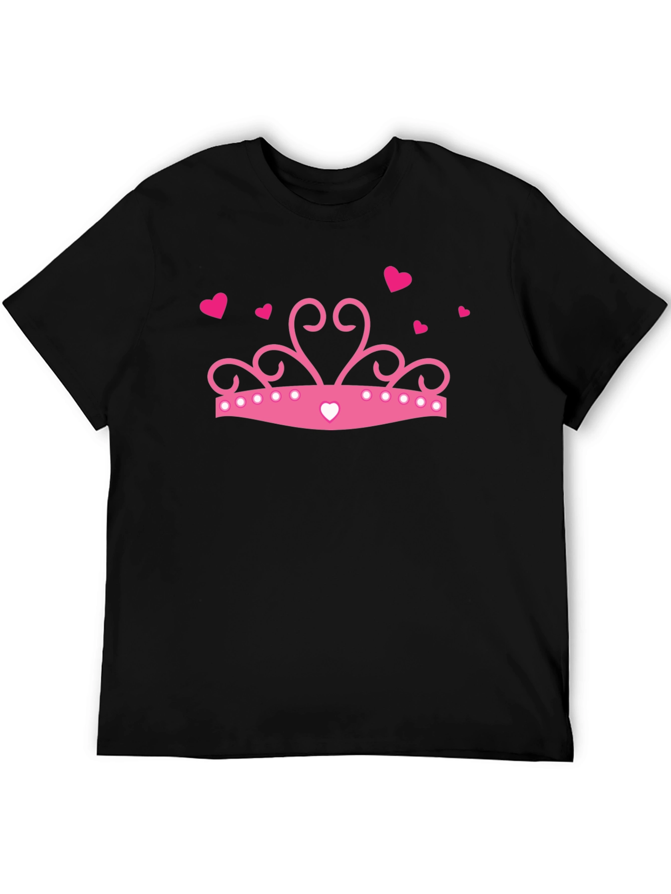 Black Pink Crown Hearts Black T-Shirt view 5