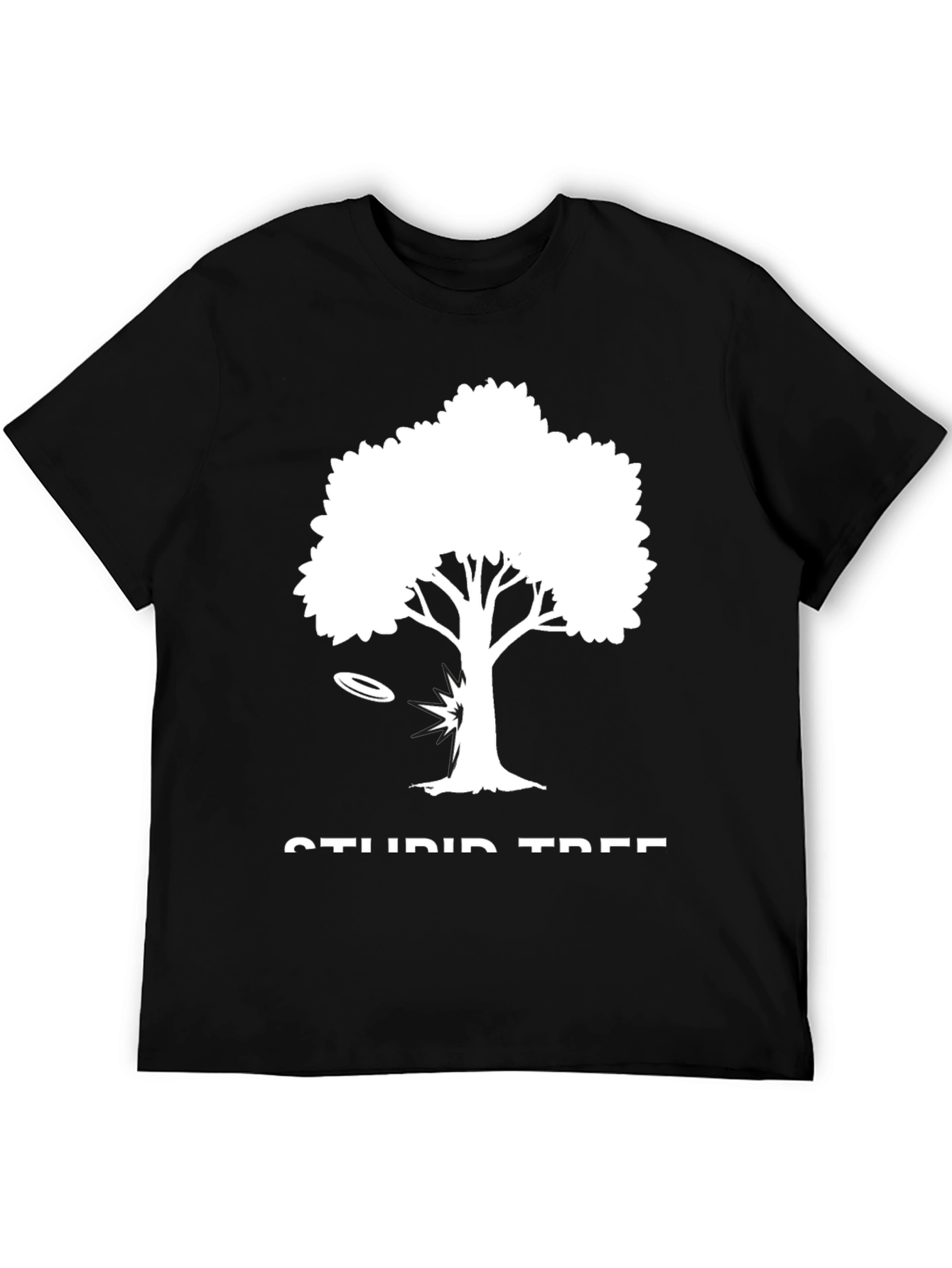 Black Stupid Tree Disc Golf T-Shirt - Funny Gift view 5