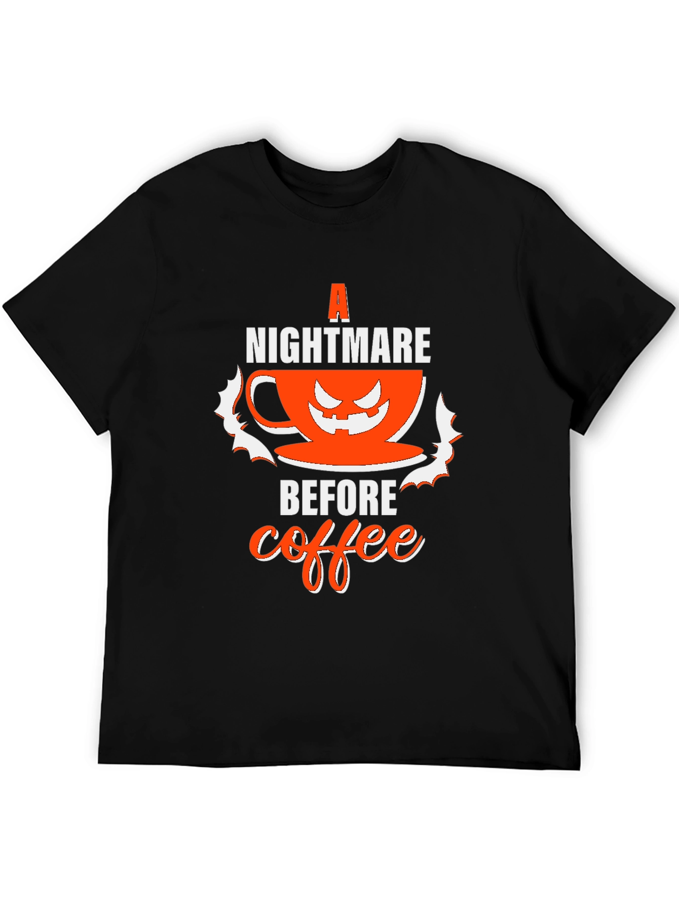 Black Nightmare Before Coffee Halloween T-Shirt view 5