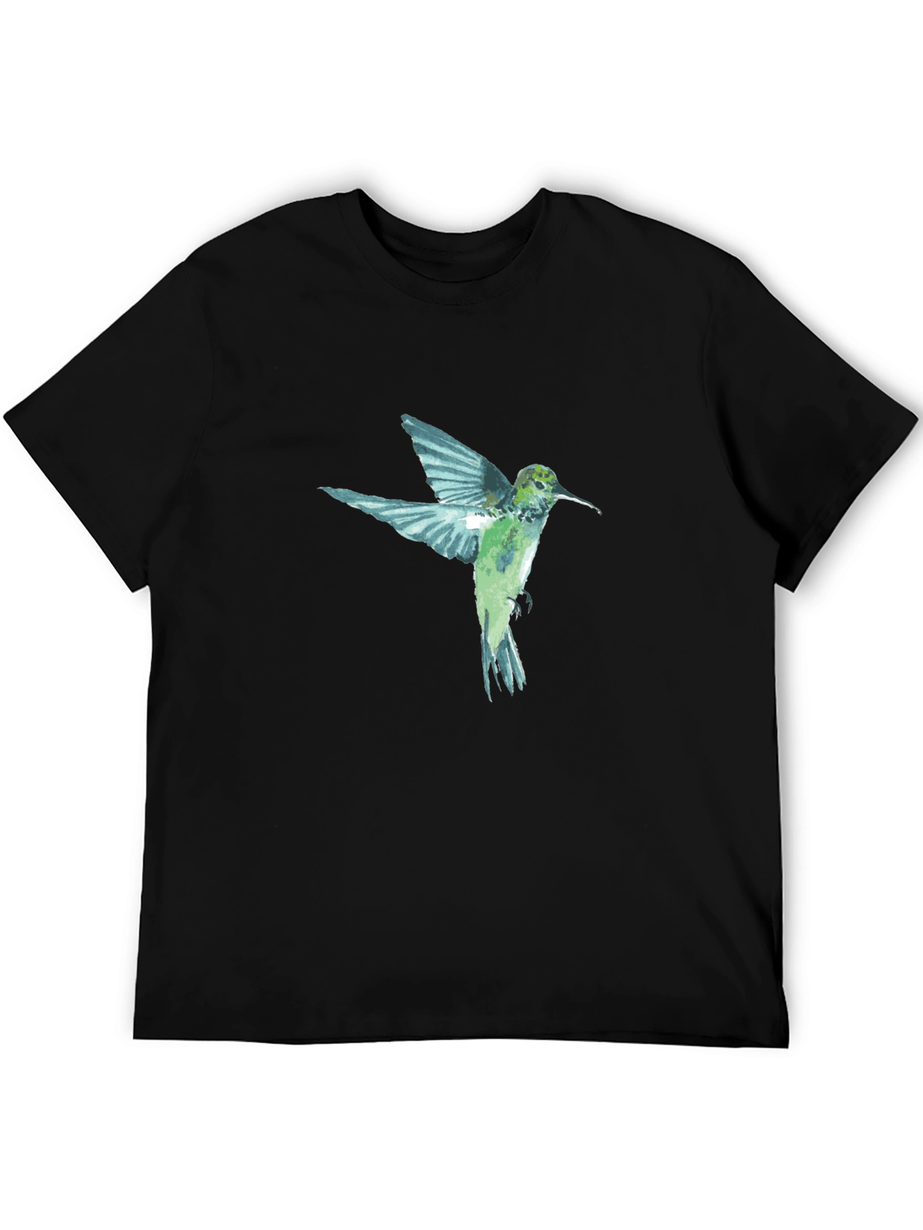 Black Hummingbird Graphic Print Black T-Shirt view 5