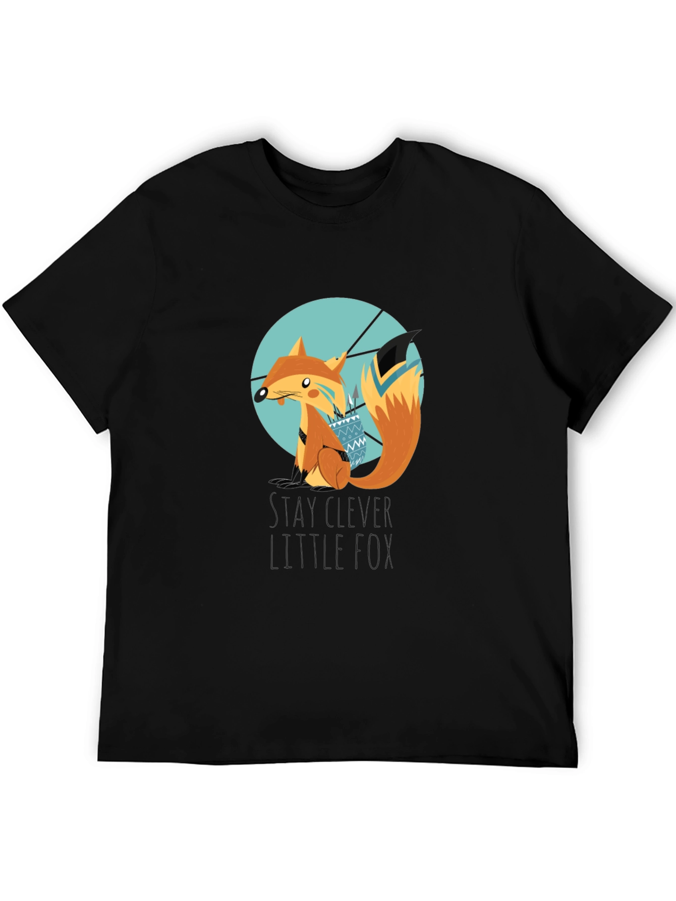 Black Stay Clever Little Fox Graphic T-Shirt view 5