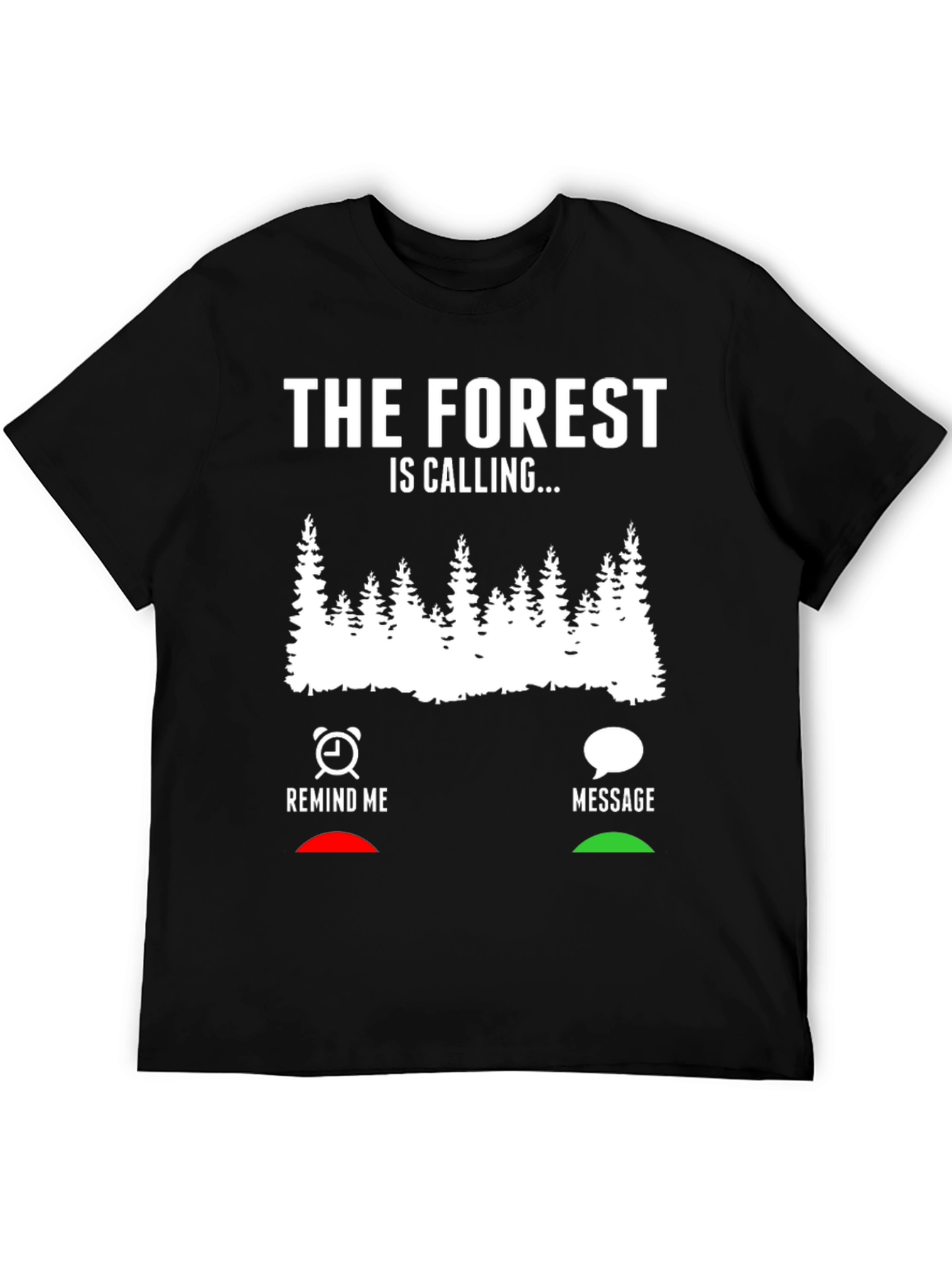 Black The Forest Is Calling Men's Black Graphic Tee view 5