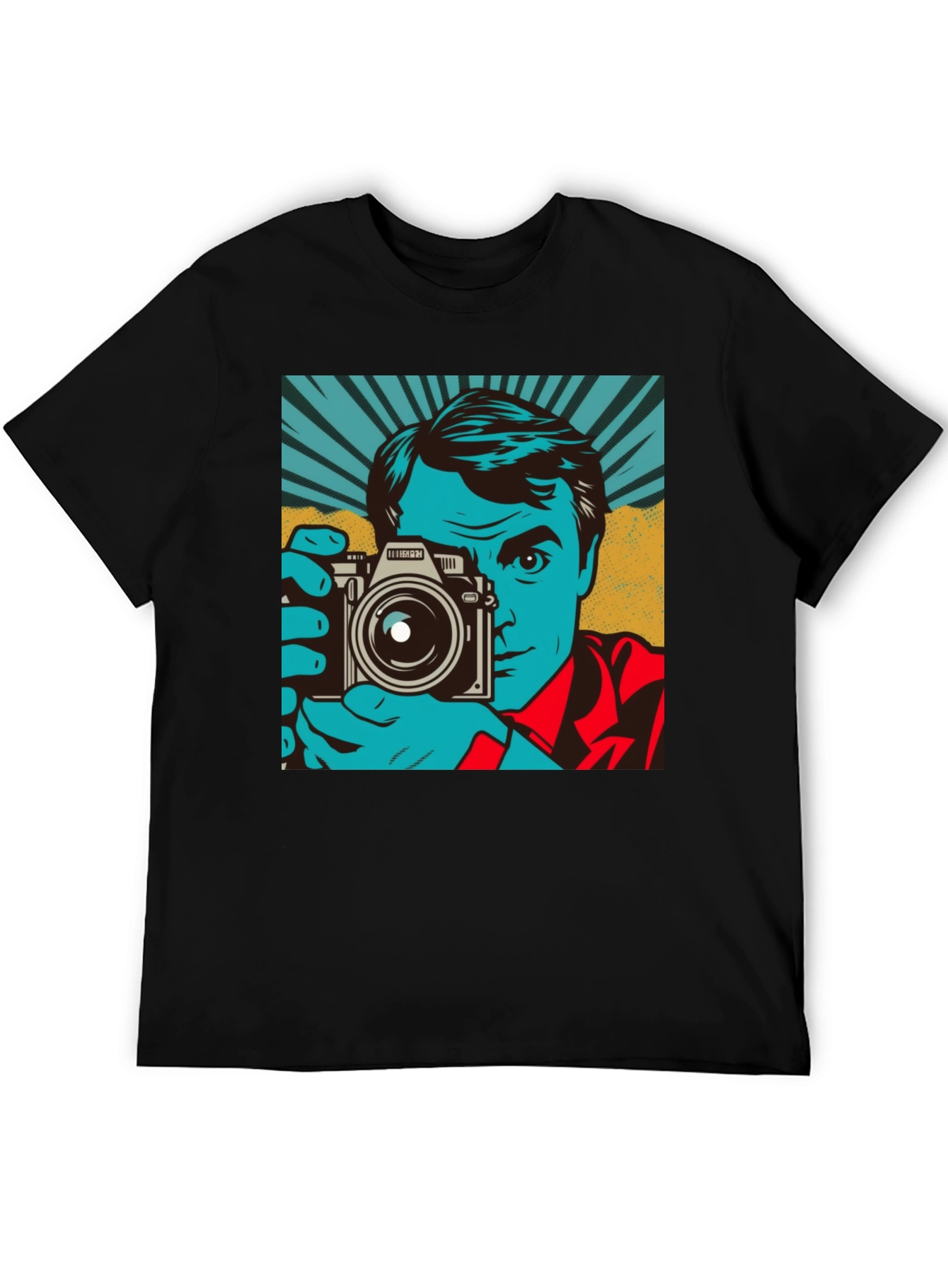 Black Retro Photographer Graphic Tee - Classic Cool Shirt view 5