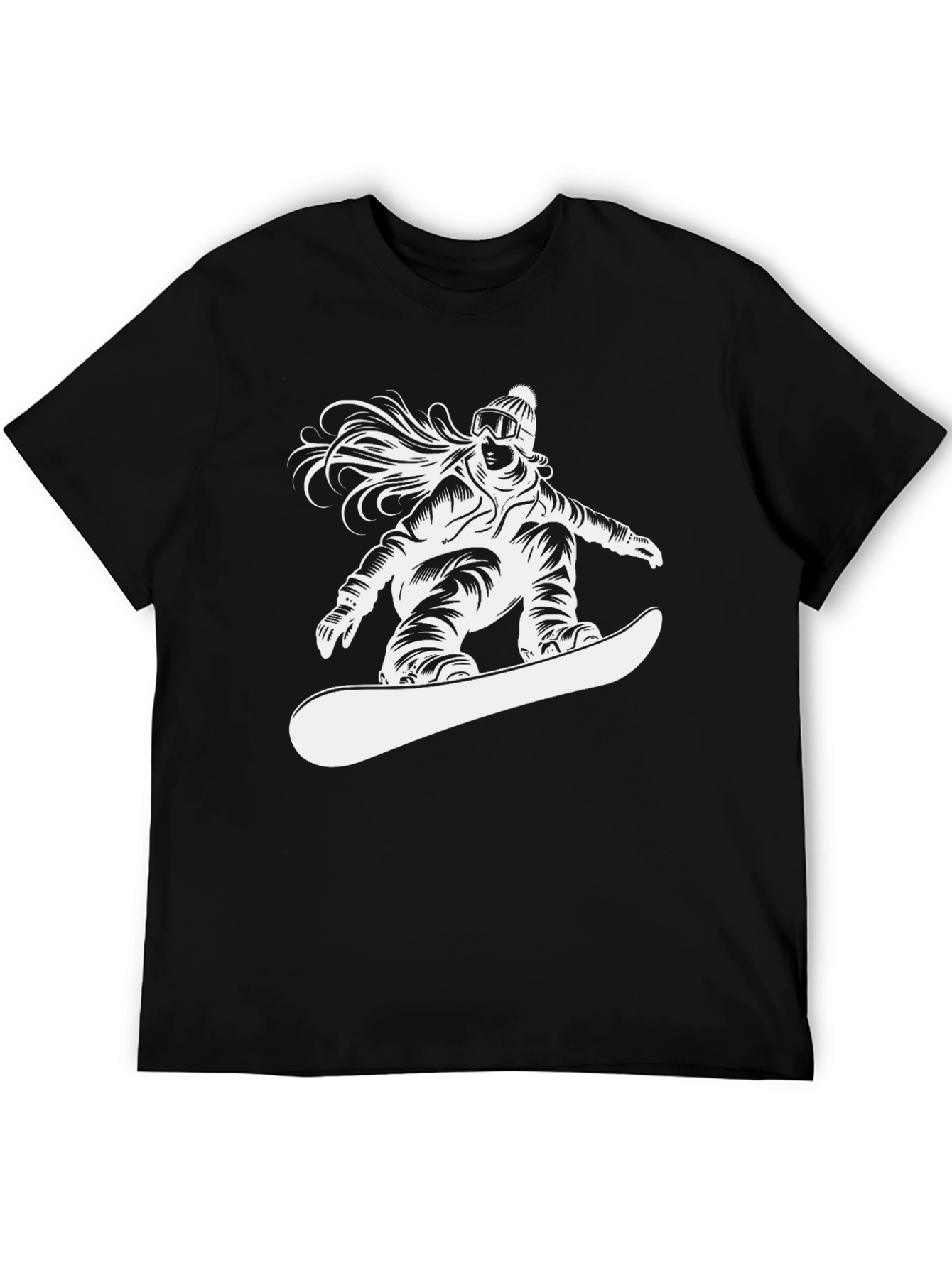 Black Snowboarder Graphic T-Shirt - Black Casual Tee view 5