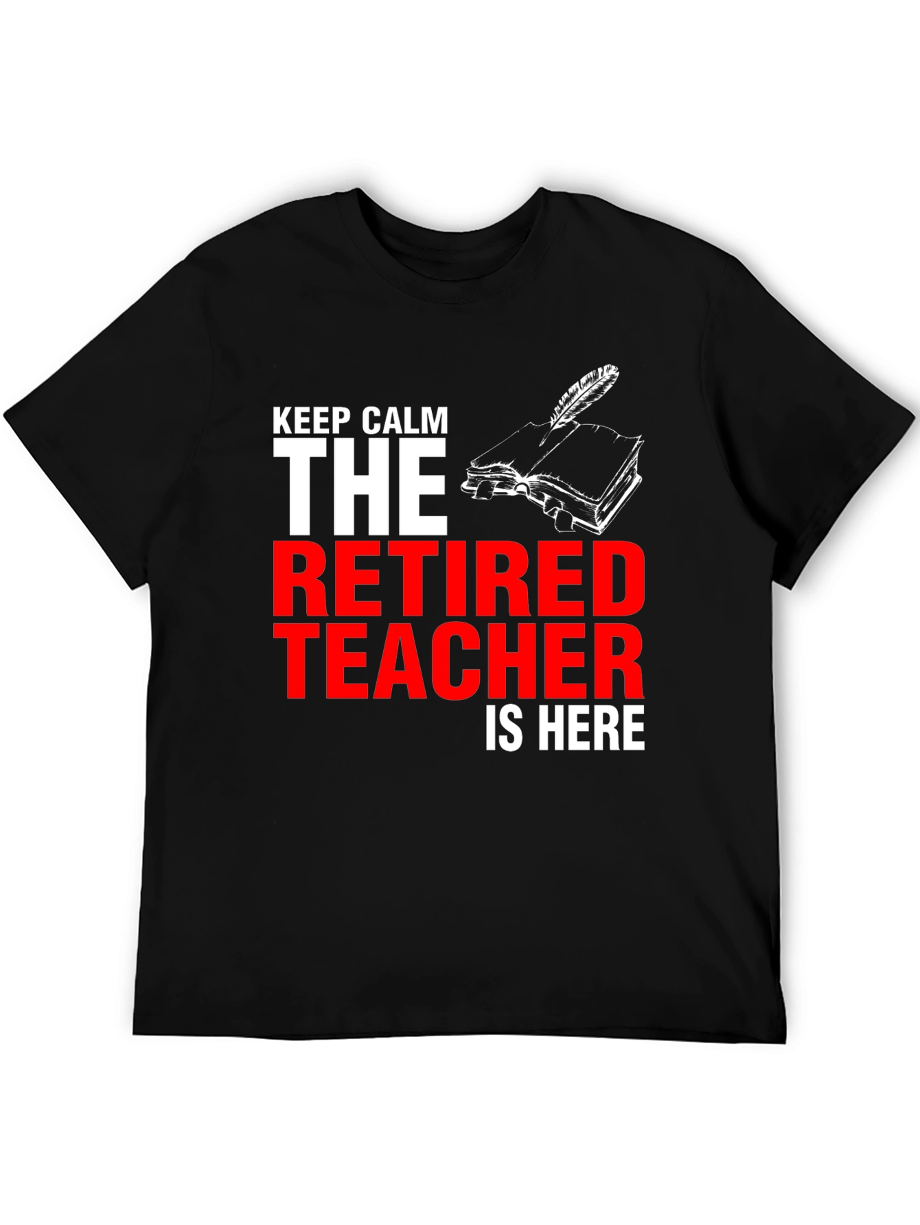 Black Retired Teacher T-Shirt - Keep Calm view 5