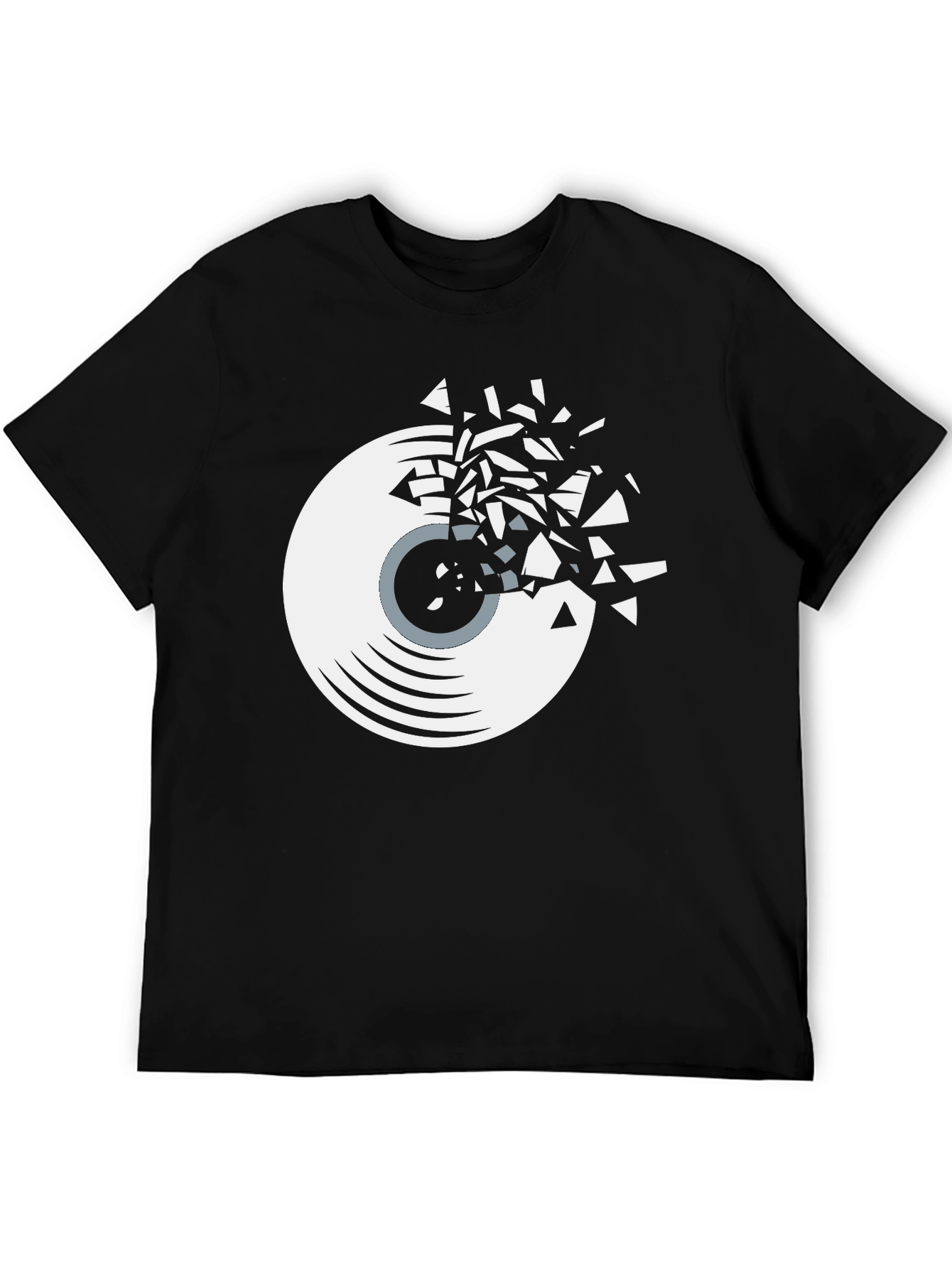 Black Shattered Record Graphic Tee - Black view 5