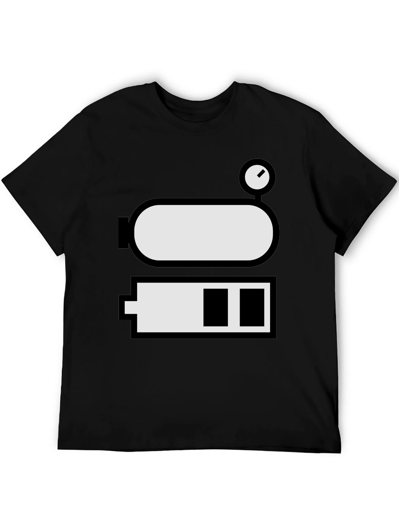 Black Low Battery Level Funny Graphic Tee view 5