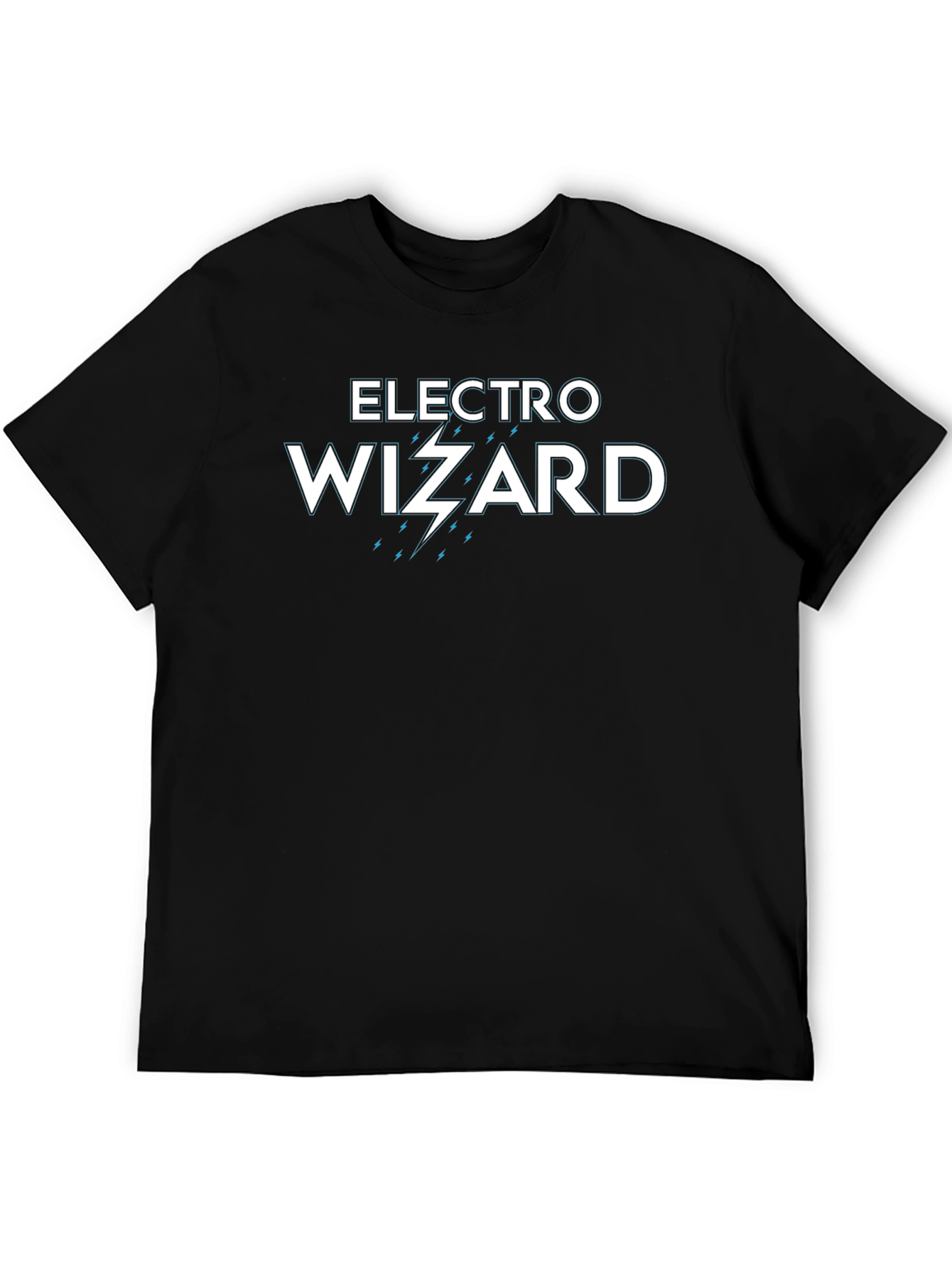 Black Electro Wizard Graphic Tee - Black Cotton T-Shirt view 5