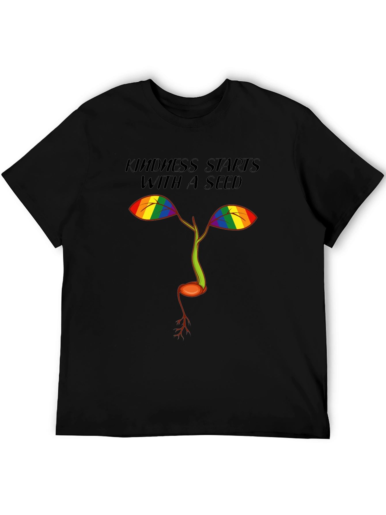 Black Kindness Starts with a Seed Black T-Shirt view 5