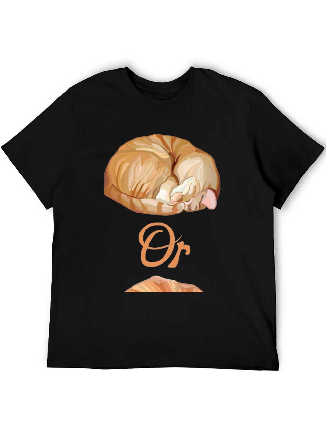 Black Cat Nap or Croissant Graphic T-Shirt view 5