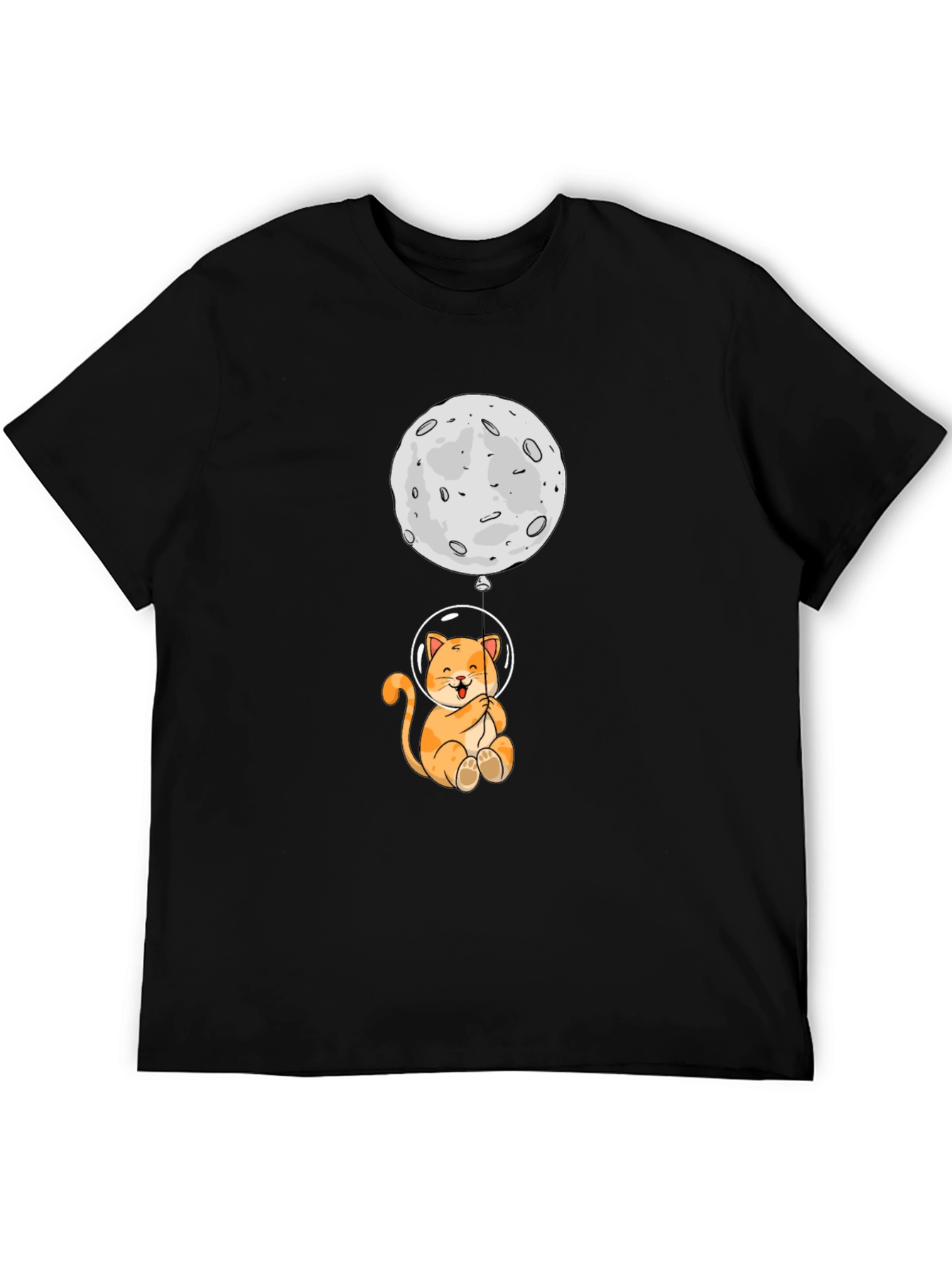 Black Astronaut Cat & Moon Graphic Tee view 5
