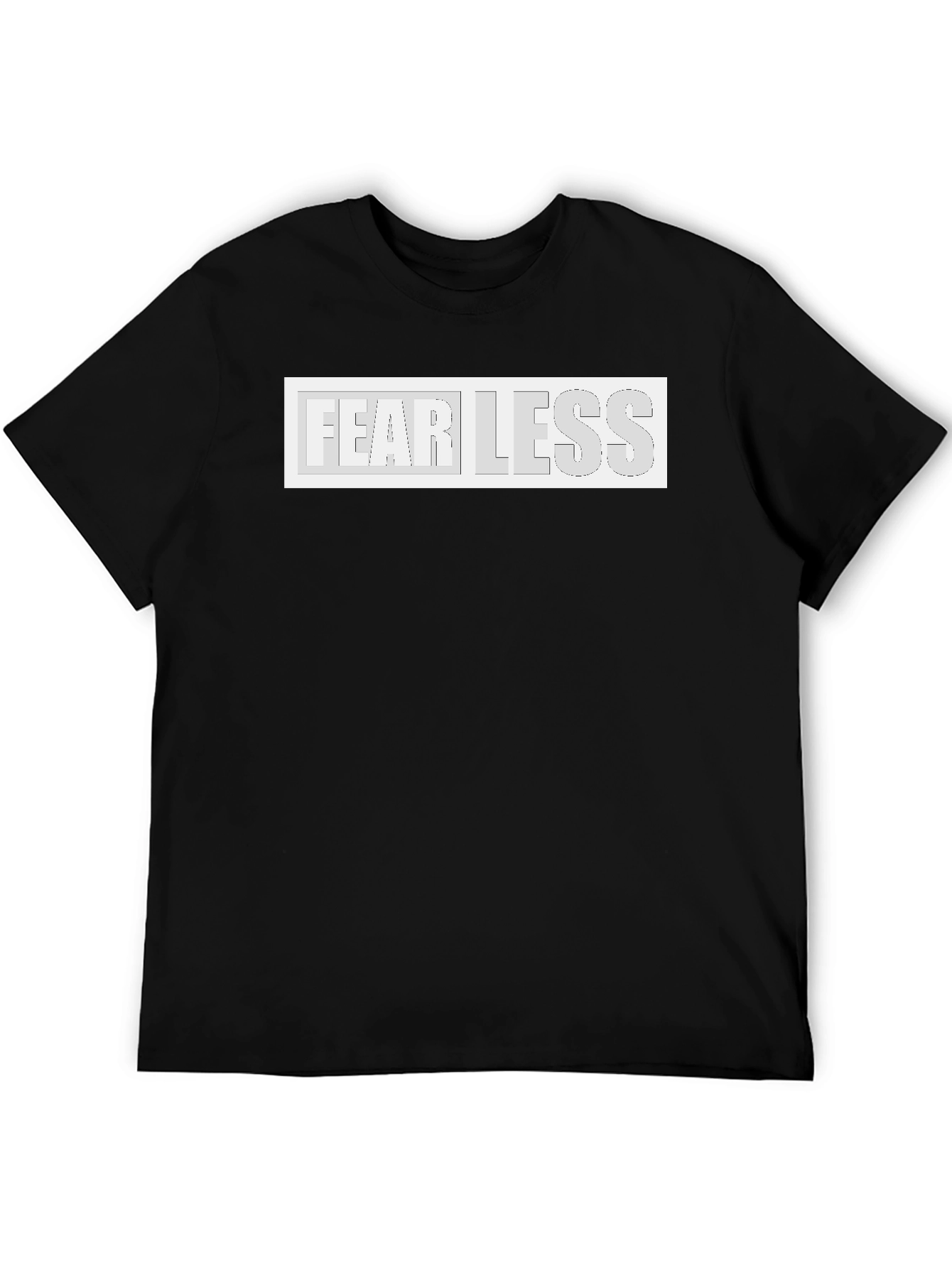 Black Fearless Graphic Print Black T-Shirt view 5